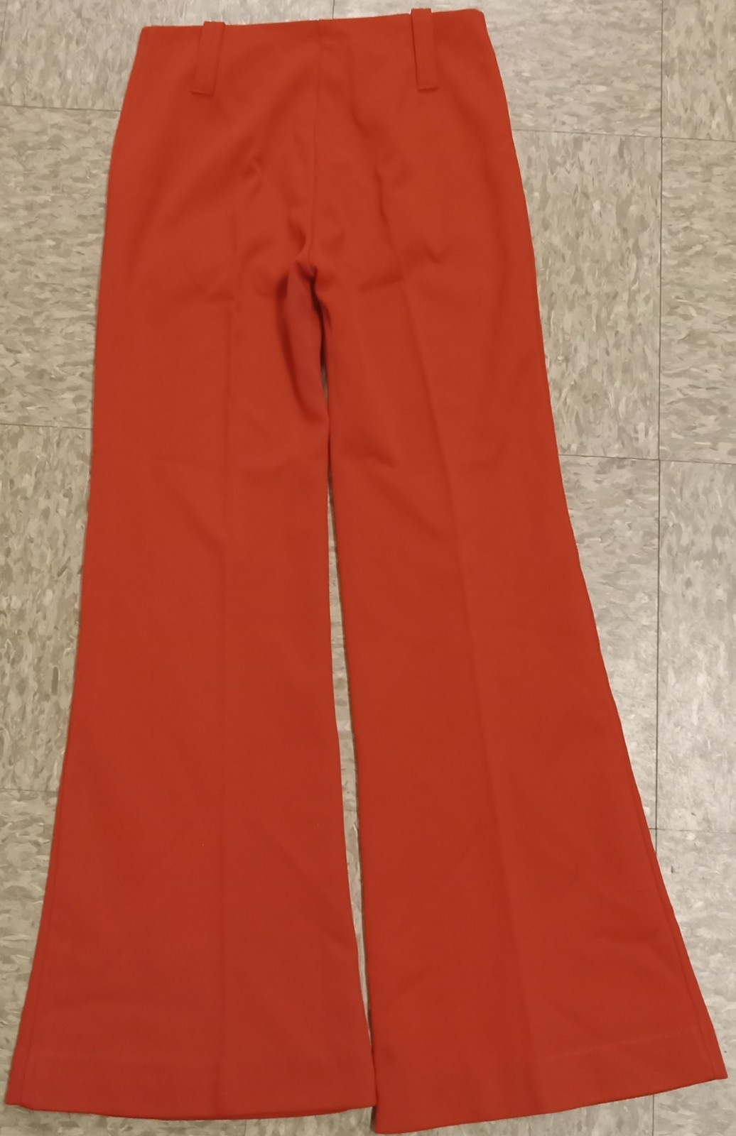 Vintage 60s 70s High Rise Wide Leg Red Leisure Dress Pants Size Small Handmade