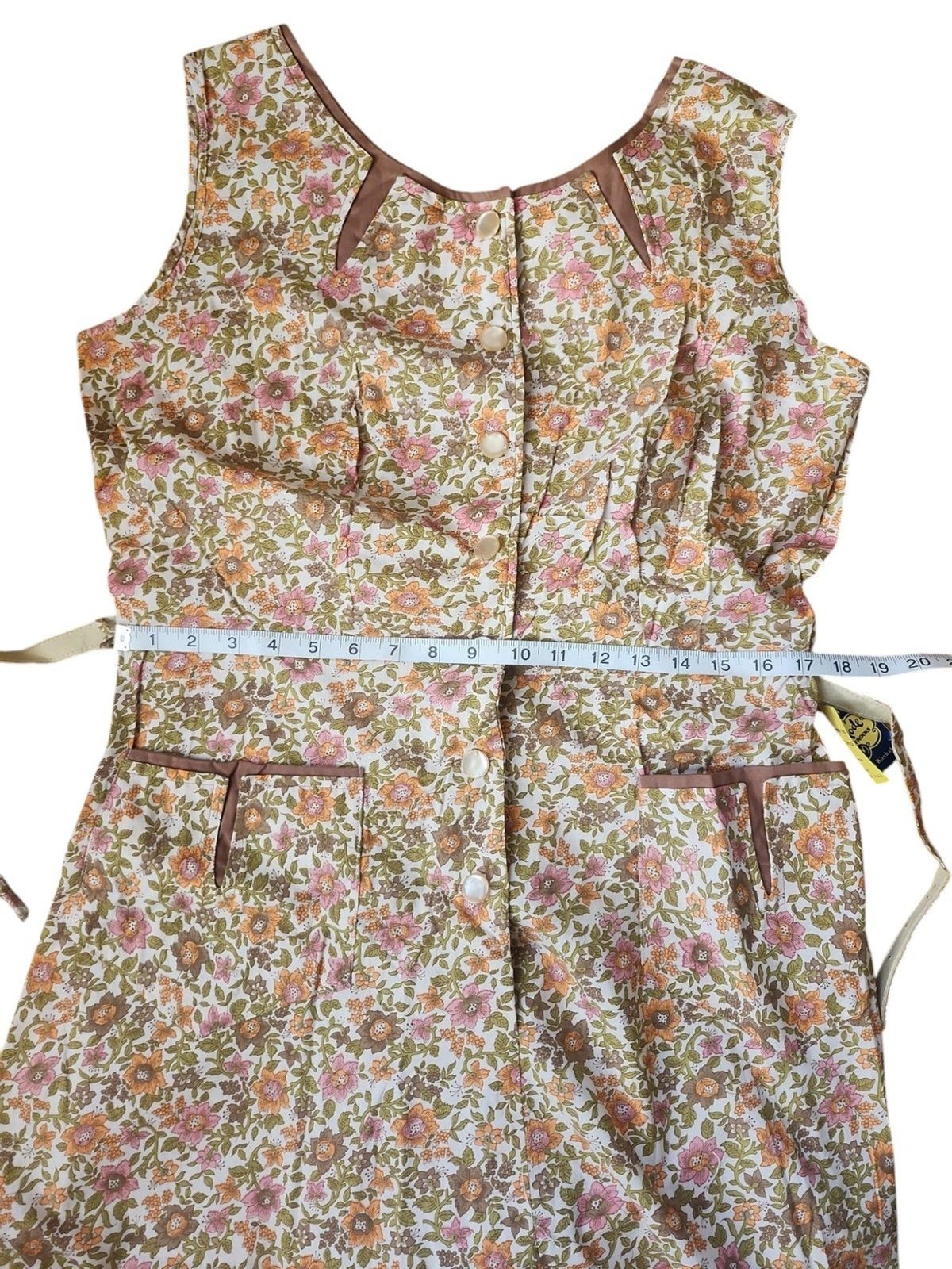 Top Mode Twee Vintage 50s Ditsy Print Midi Dress Women’s Modern Size 12 Modest