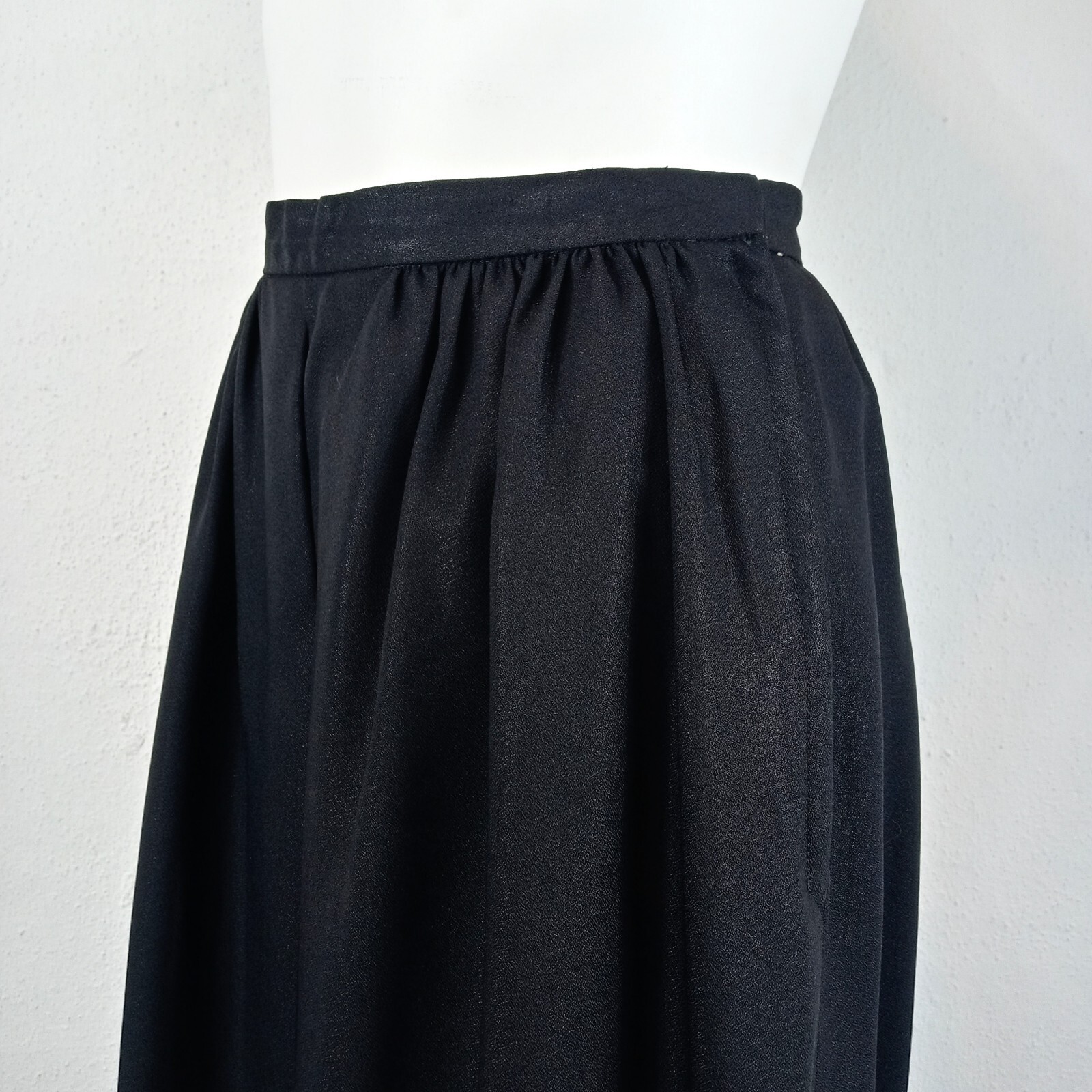 60s Vintage ILGWU Nelly de Grab Black Formal Single Pleat Maxi Skirt Size XS 0-2