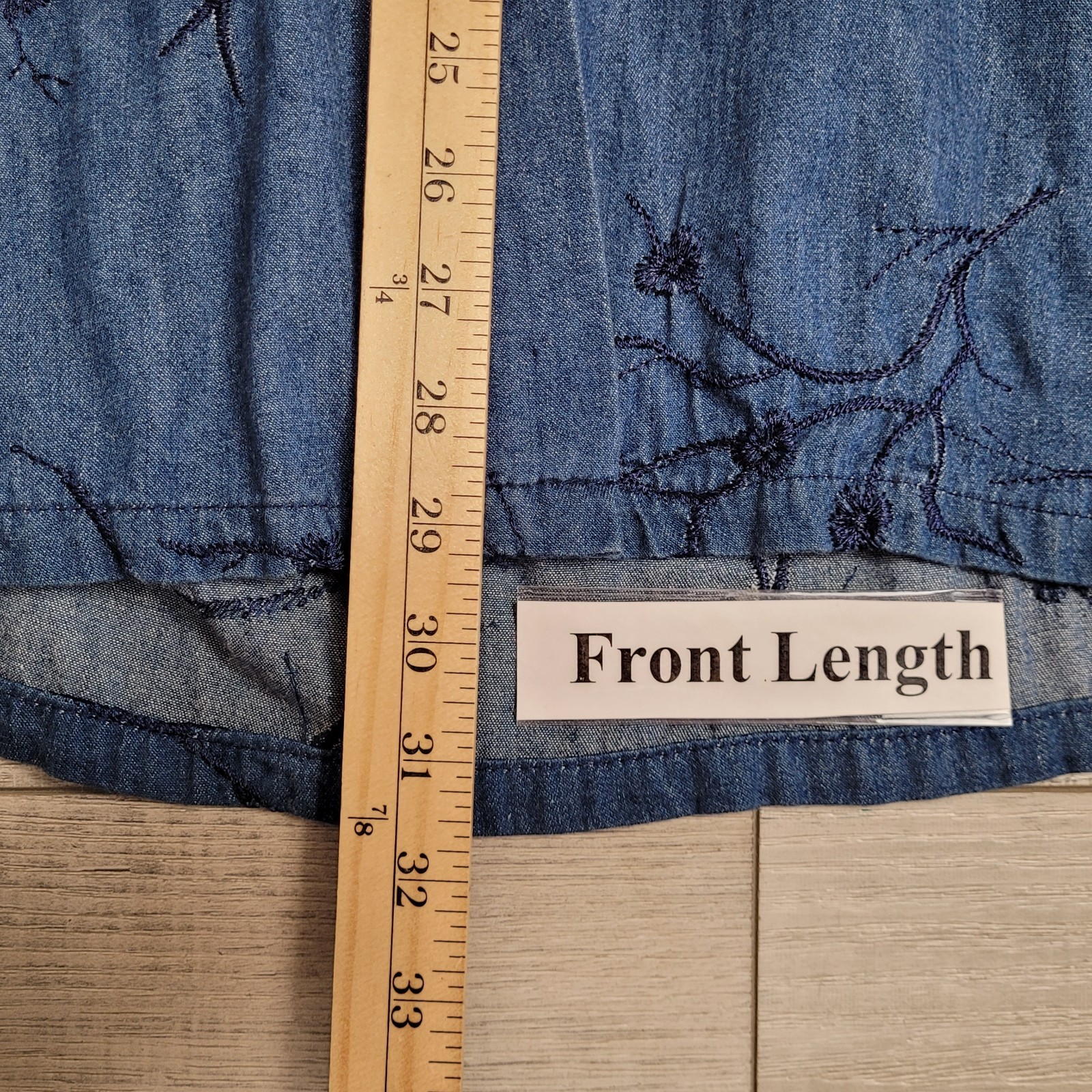 Vintage Gene Ewin BIS Shirt Womens M Wrinkled Rich Denim Embroidered 90’s USA