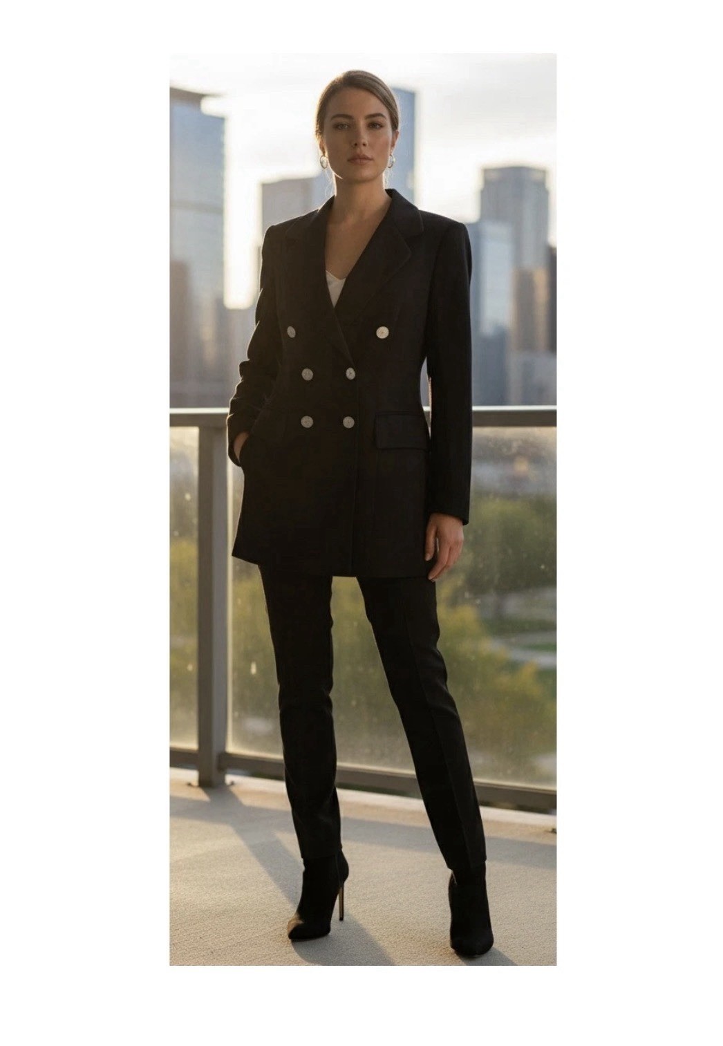 Escada Margaretha Ley Cashmere Double Breasted Blazer Jacket Women’s 38″ Chest