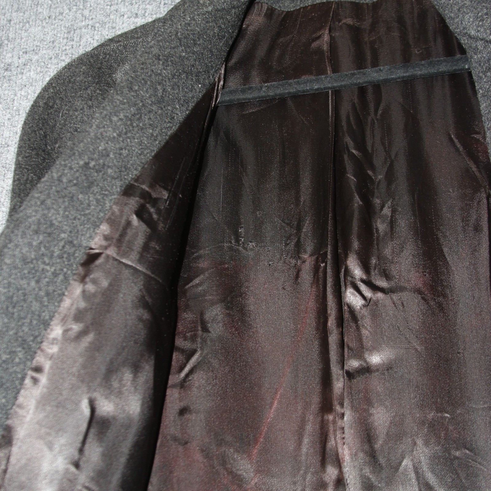 Vintage Braefair Joseph Magnin Wool Trench Coat Womens XL Gray Longline Overcoat