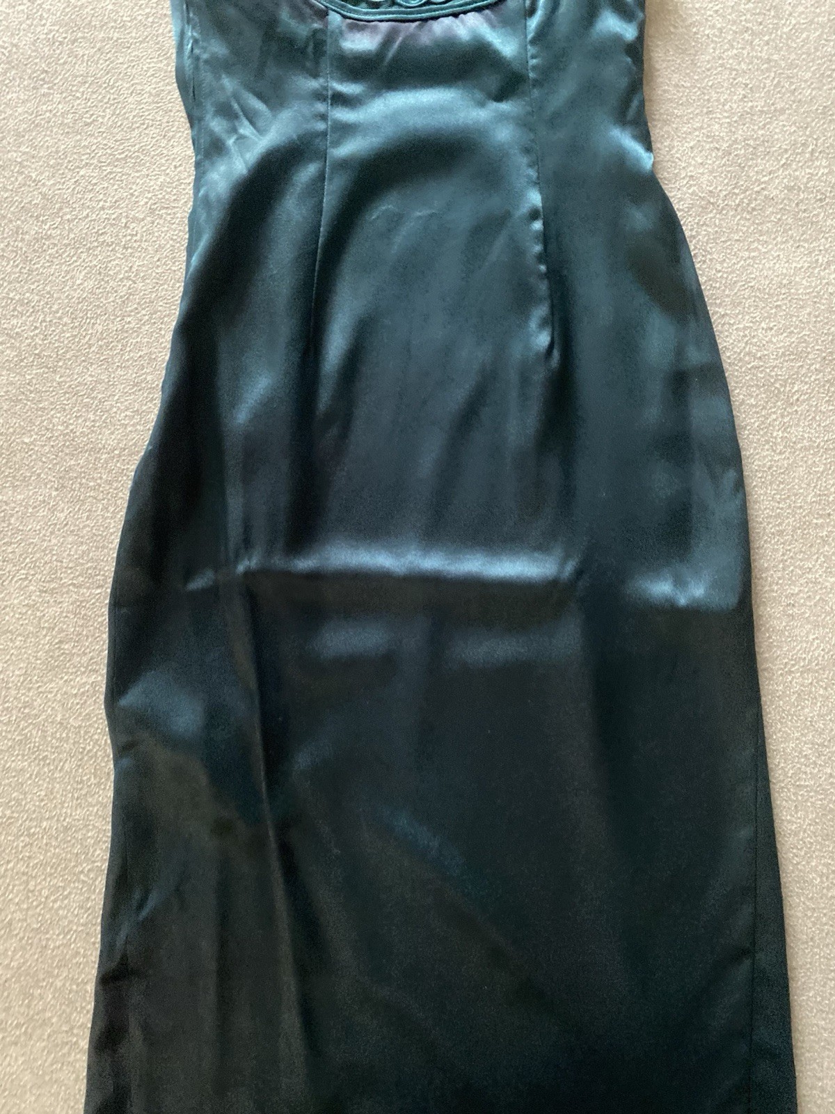 Vintage Gunne Sax Jessica McClintock Green Lace Satin Slip Dress Sz 5/6 Fairy