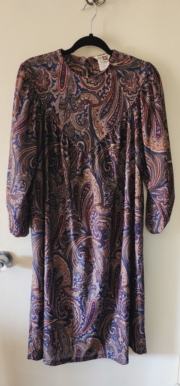 Vintage Sears Fashion Paisley Floral Muumuu House Dress Womens 16.5 USA Union