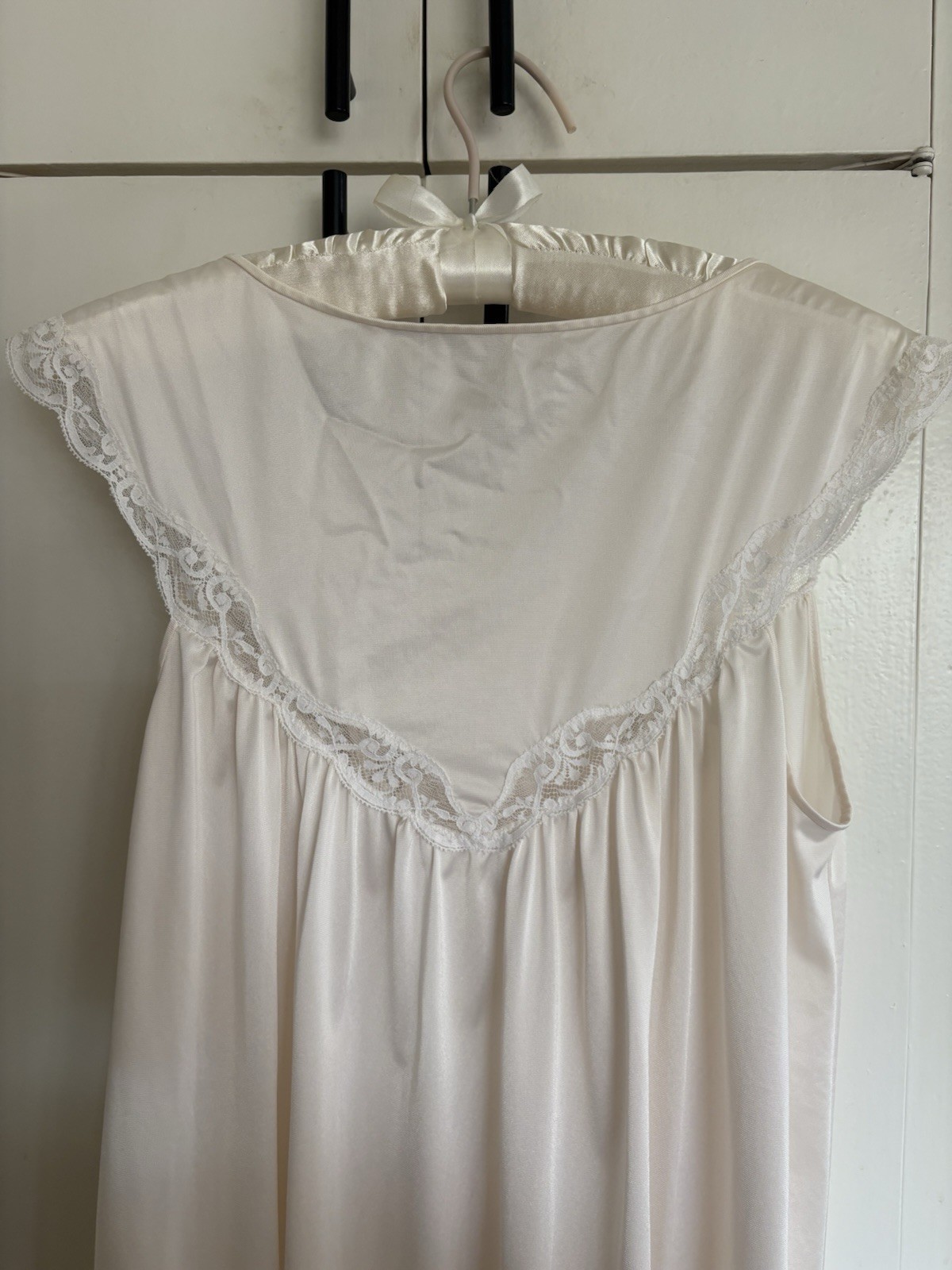VTG Shadowline Peignoir Set Negligee Lace Light Blush Small Med 2 Pc Gown Robe