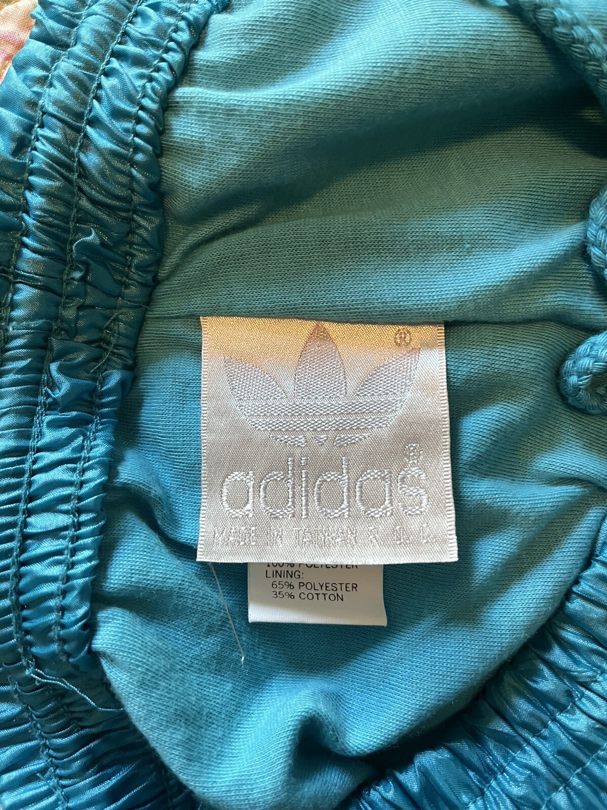 Vintage 80s Adidas Pants M Windbreaker Womens Green Turquoise Track Sport