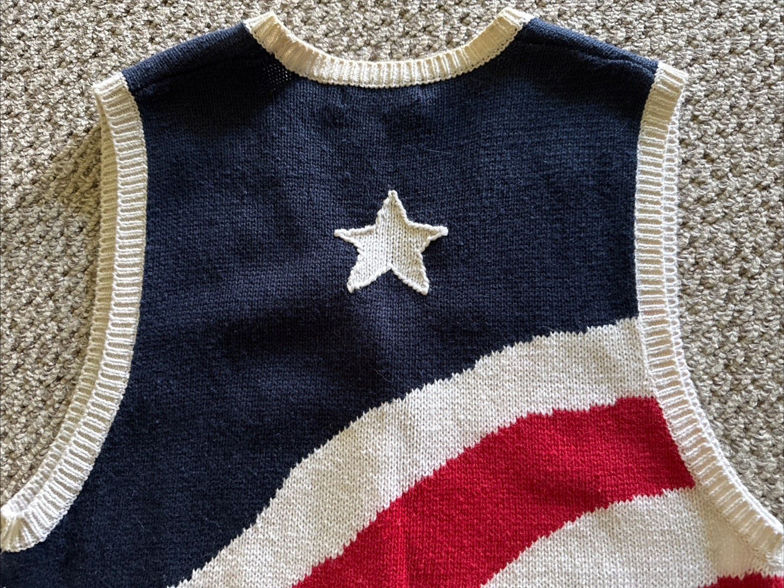 Vintage AMERICAN FLAG INSPIRED VEST LAUREN HANSEN Size M