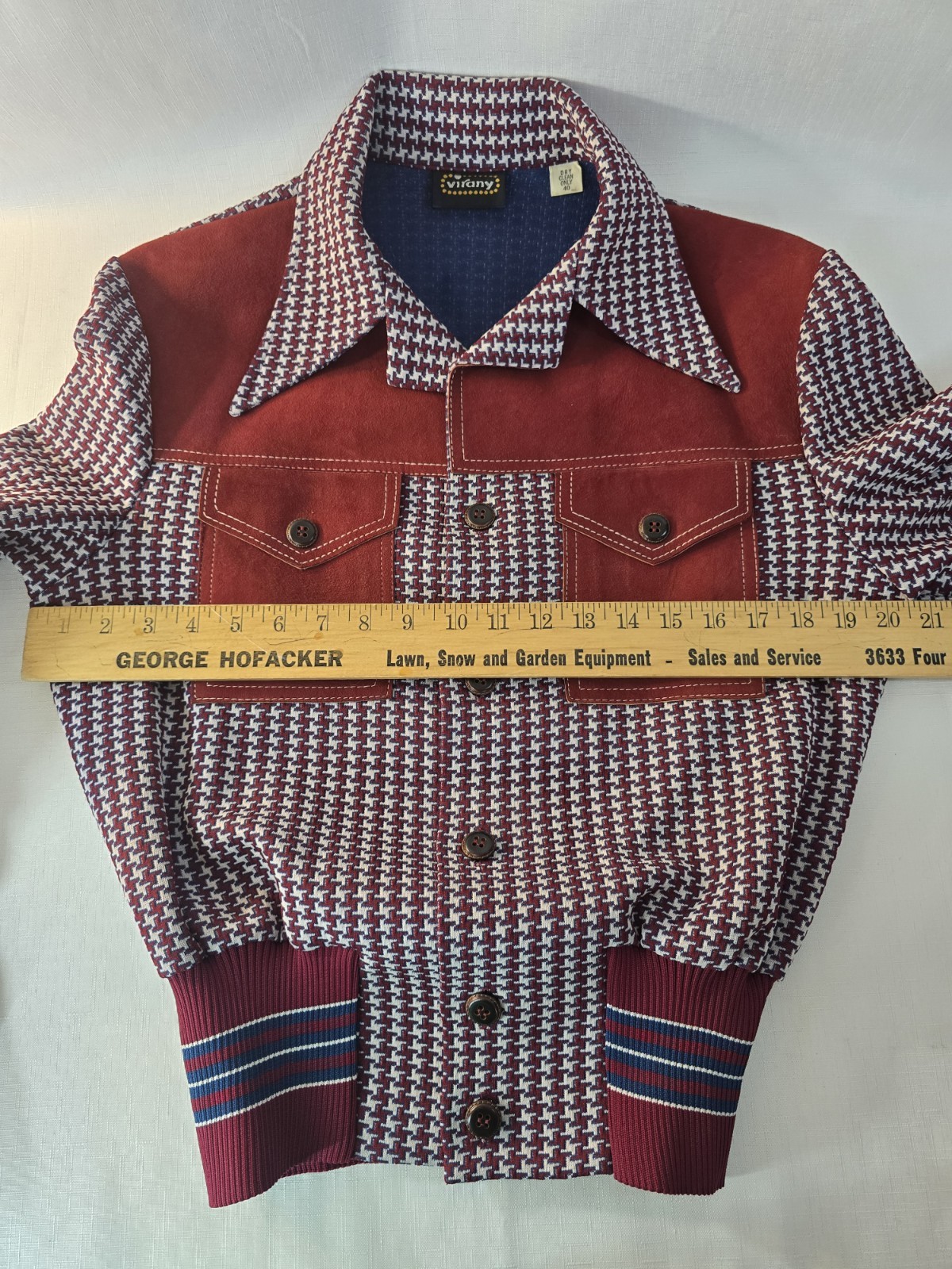 Vintage Virany Suede and Houndstooth Mid-century Outerwear Jacket. Women’s