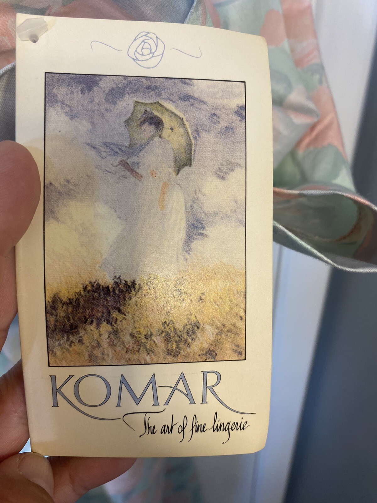 Vintage Komar Floral Robe size XL NEW Pastel Colors Pockets Tie Waist