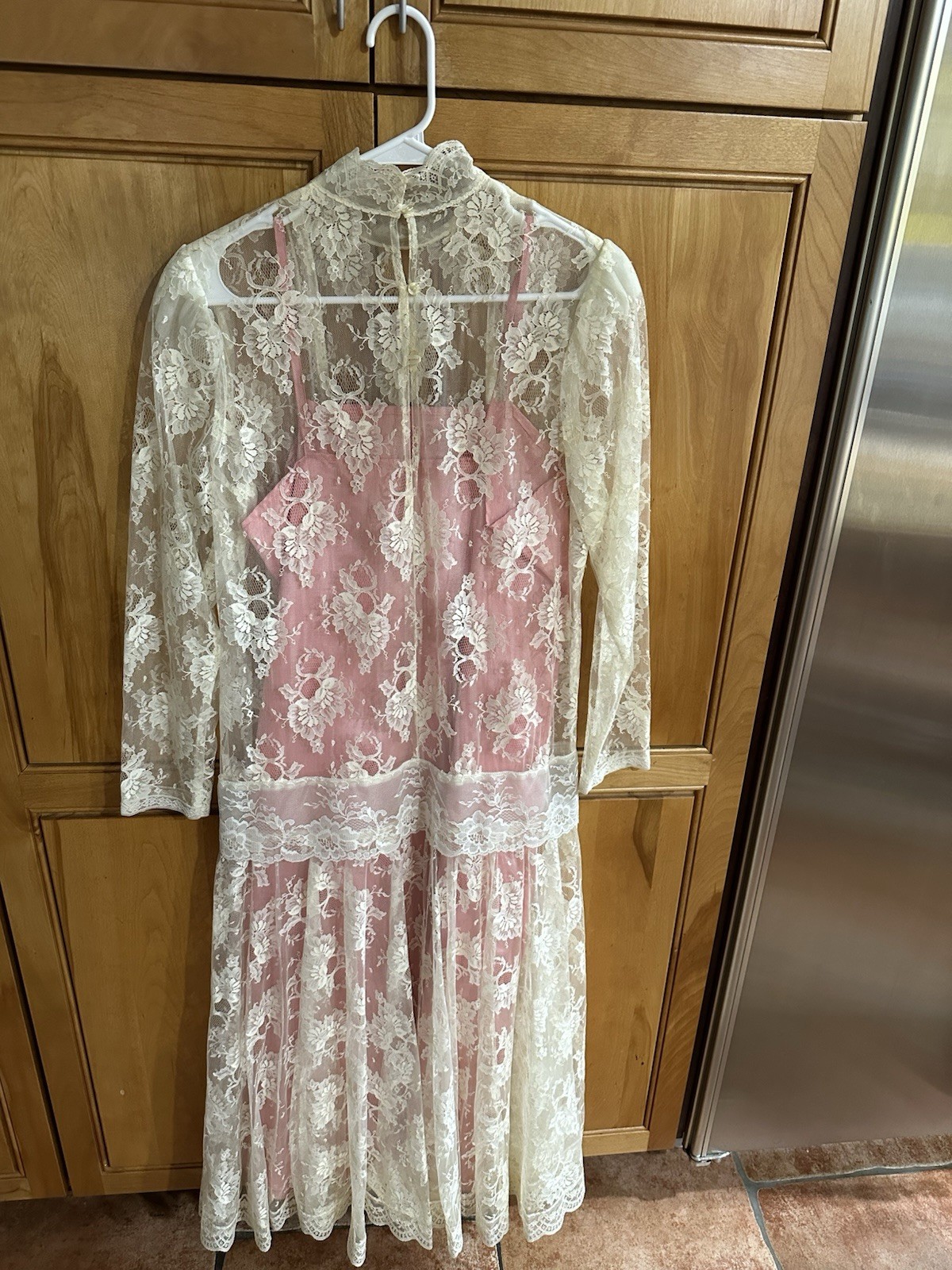 Vintage 80s x 1920s S Scott McClintock Drop Waist Edwardian Lace Dress