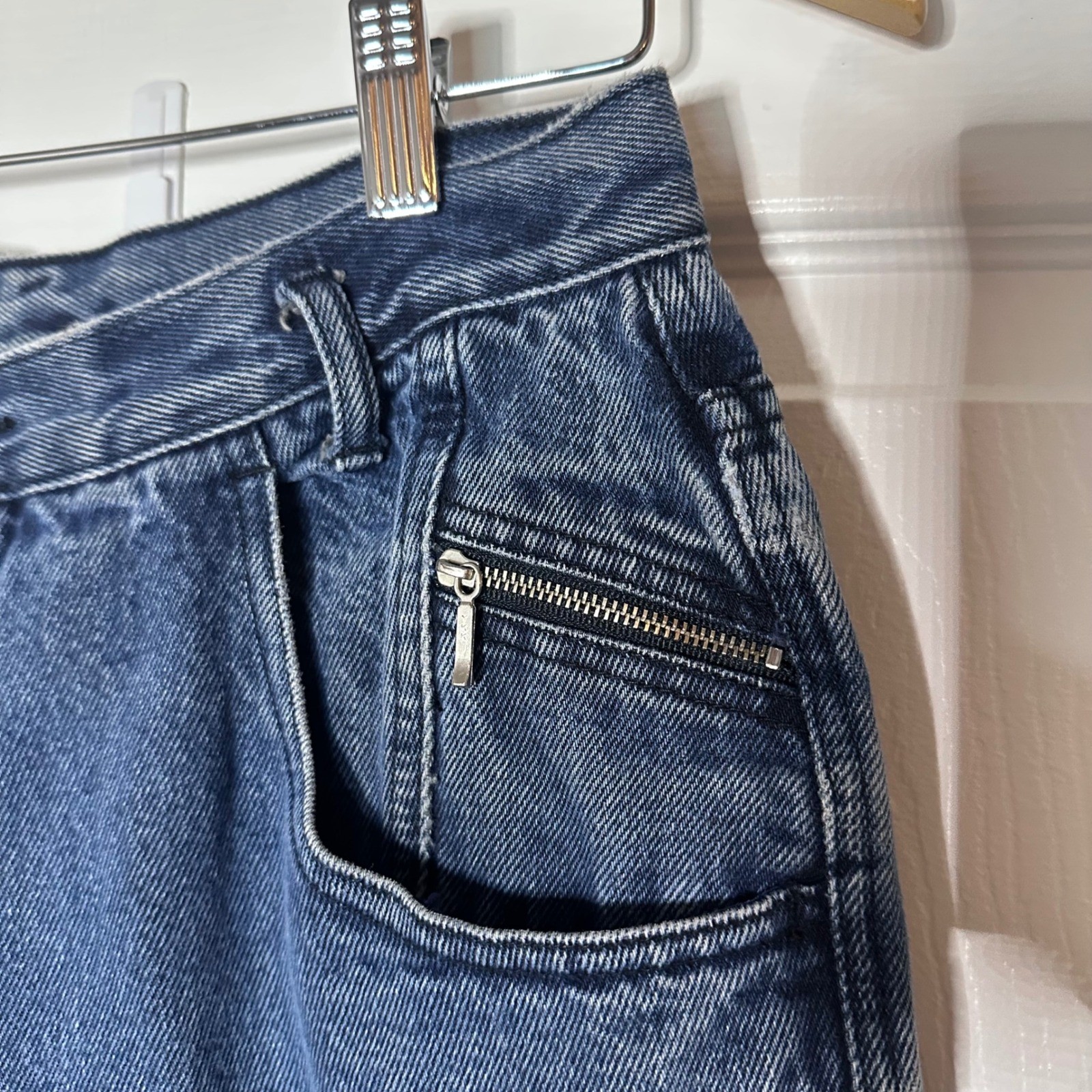 Gitano Vintage 90s High Waisted Tapered Leg Jeans Dark Wash Blue Size 14 Cotton
