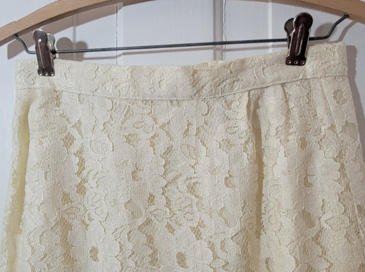 EUC VTG Cachet Ivory Lace 80s Skirt Suit Victorian 5/6 XS Wedding Mother Bride