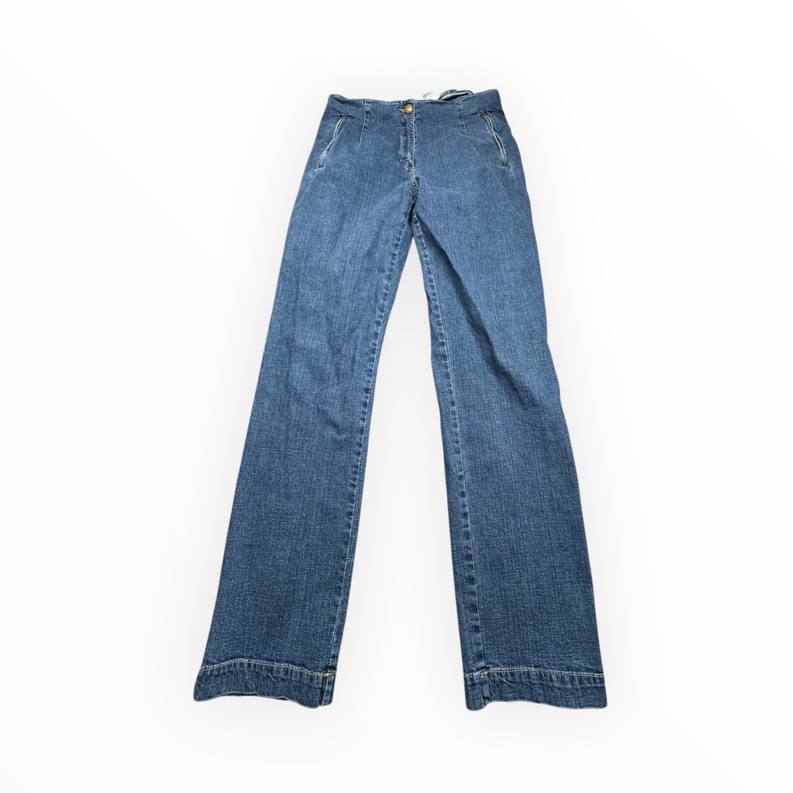 Blue Willis Jeans Women 42 Blue Wide Leg High Waist Vintage Cotton Spandex 31×29
