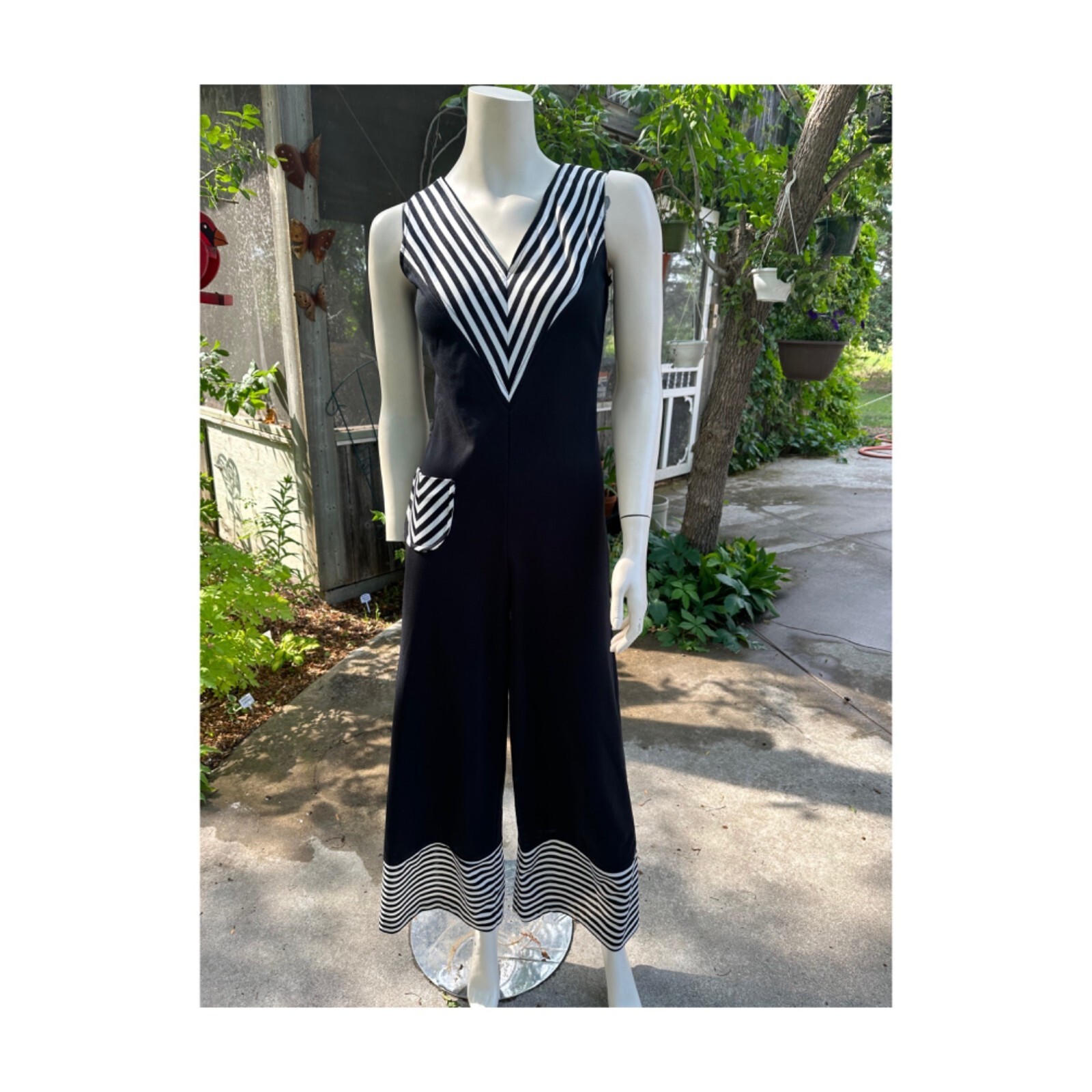 Vtg | 60s Monochrome Jumpsuit Flared Hem Darling Debs by Ruth EIB of California