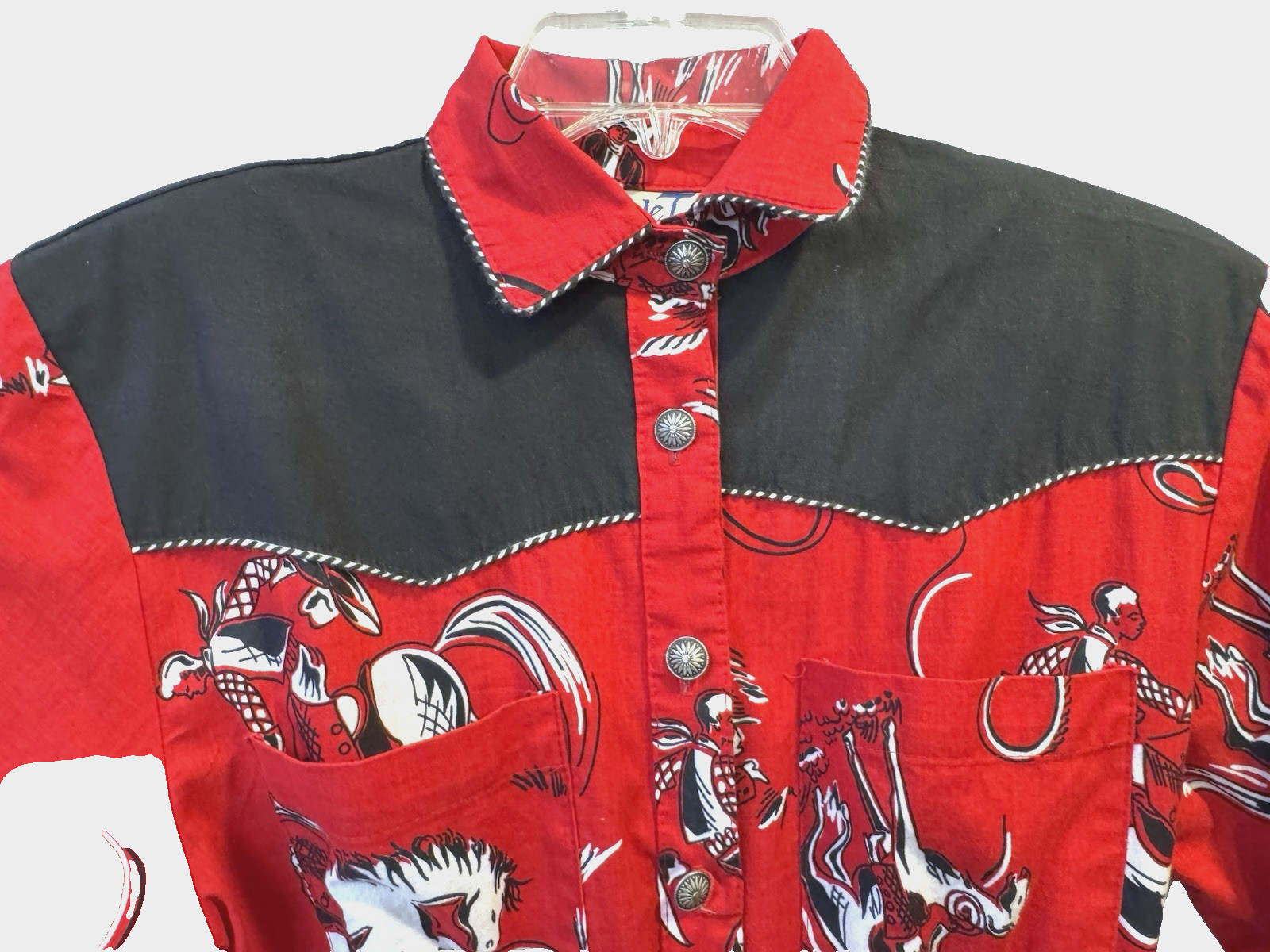 VTG Circle T Marilyn Lenox DRESS Rodeo Equestrian Cowgirl Western Cotton S/M 80s