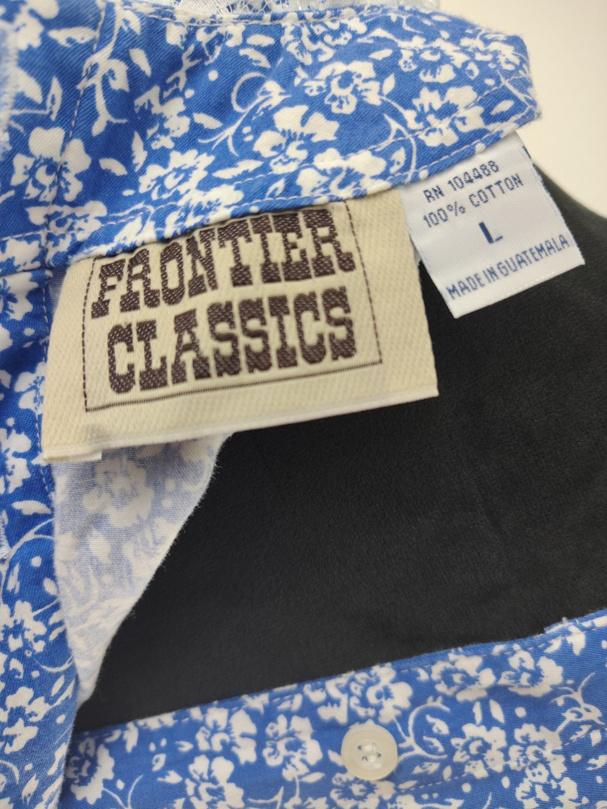 Vintage Frontier Classics Prairie Blue Dress Cotton Size Large