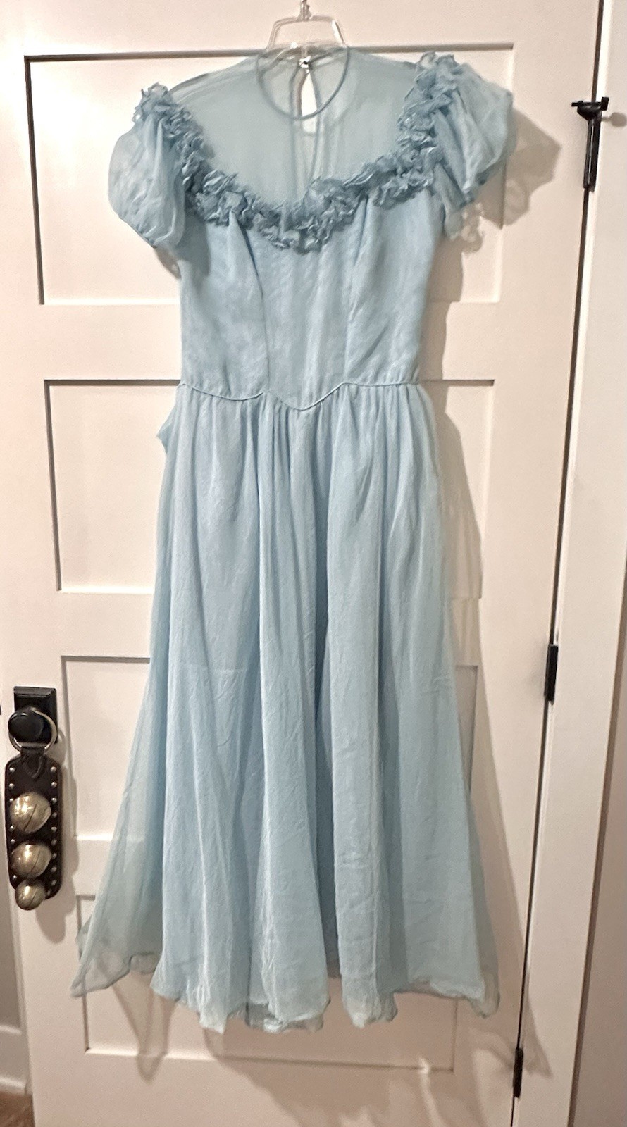 Rare 1940s Fred Perlberg Pale Blue Party Dance Gown XS/S – COSTUME OR REPAIR