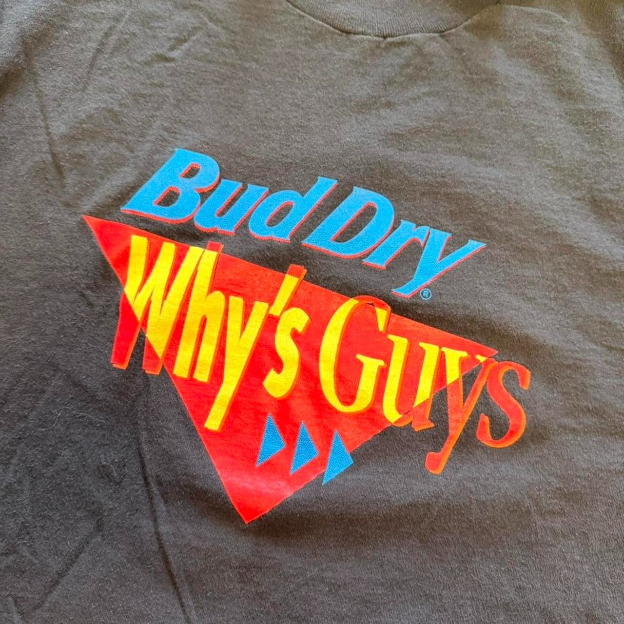 Vintage 90s Bud Dry Why’s Guys cropped tee single stitch budweiser vtg Crop top