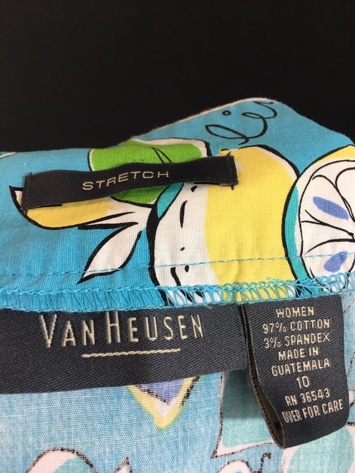 Vintage VanHeusen Women’s Size 10 Cotton/Spandex Faux Wrap Summer Print Skirt