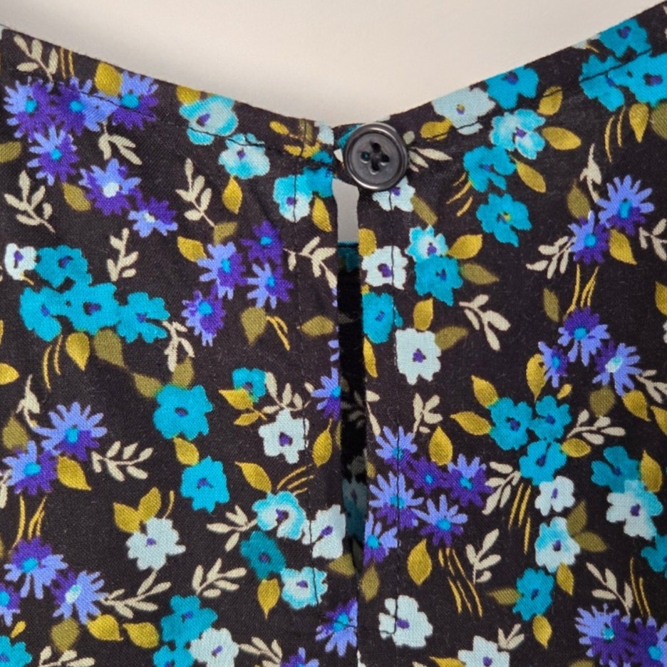 90s Vintage Y2K Whimsigoth Easy Sport Sleeveless Ditsy Floral Maxi Dress Size 8