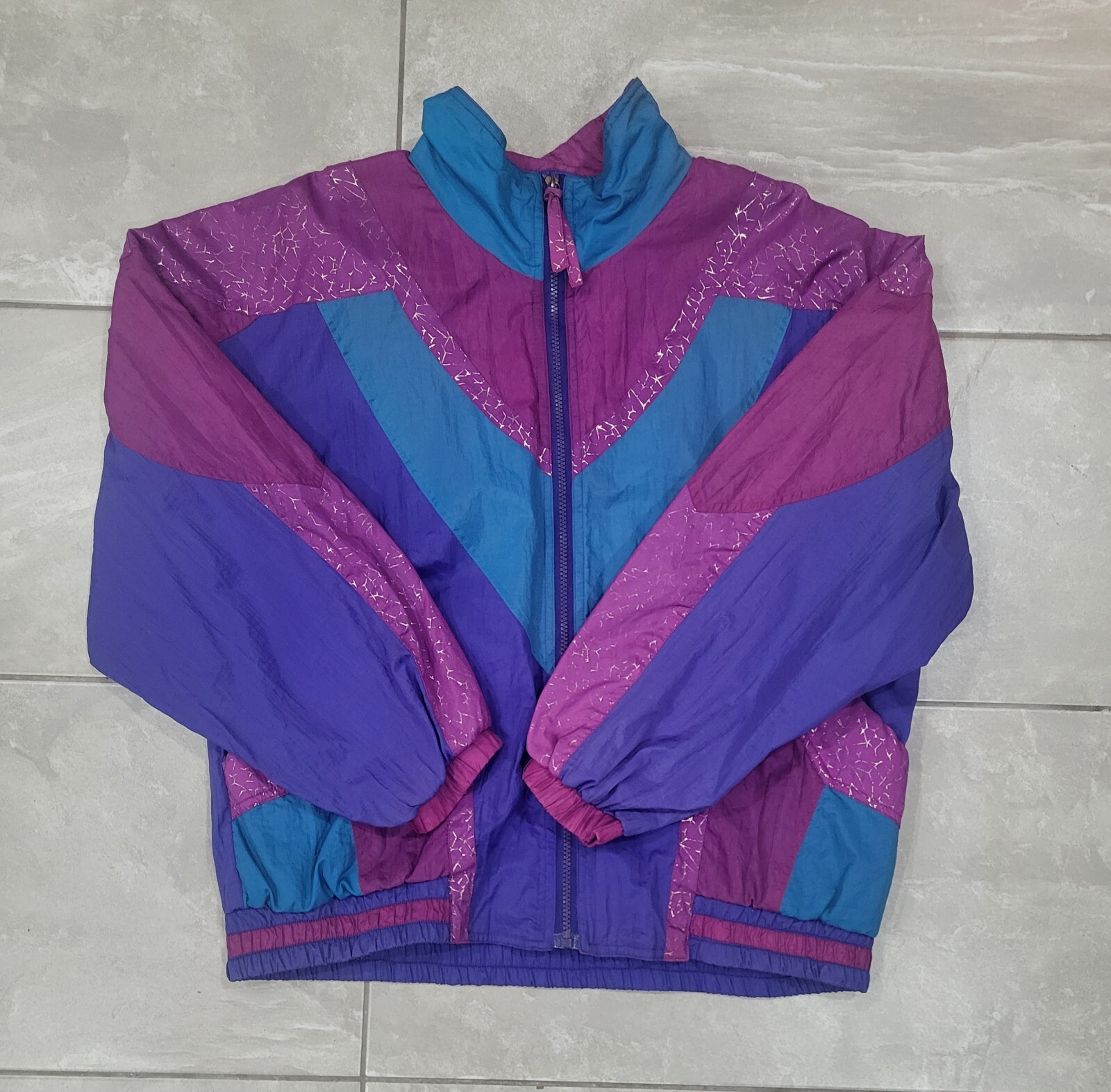 East West Track Windbreaker Jacket Hip Hop VTG 90s Woman’s Size 1X