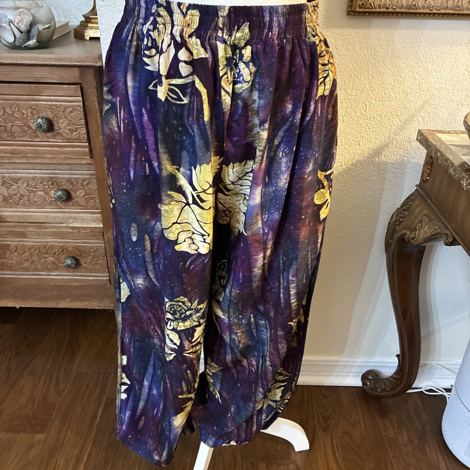 Young Fashion Vintage Hand Batik, Long Draped Jacket & Pants Set One Size
