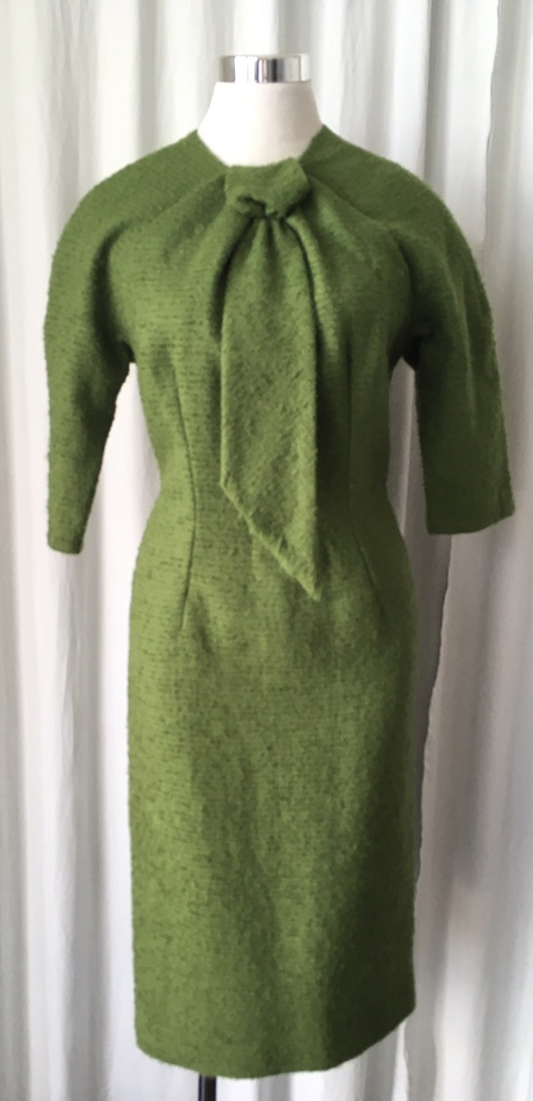 Vintage 50’s Jane Parker Junior Green fitted dress S/M