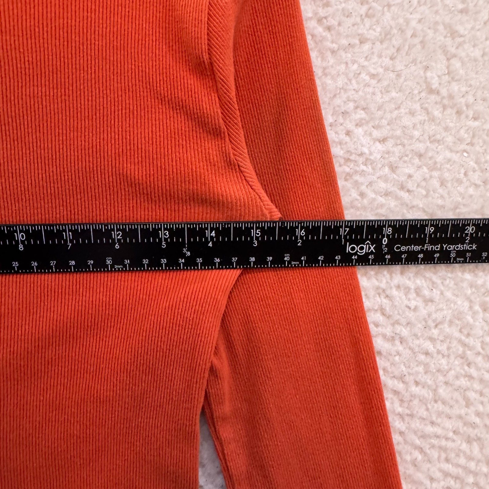 90s Vintage Abercrombie Long Sleeve Top Shirt Medium Orange Rib Knit Boho Fairy