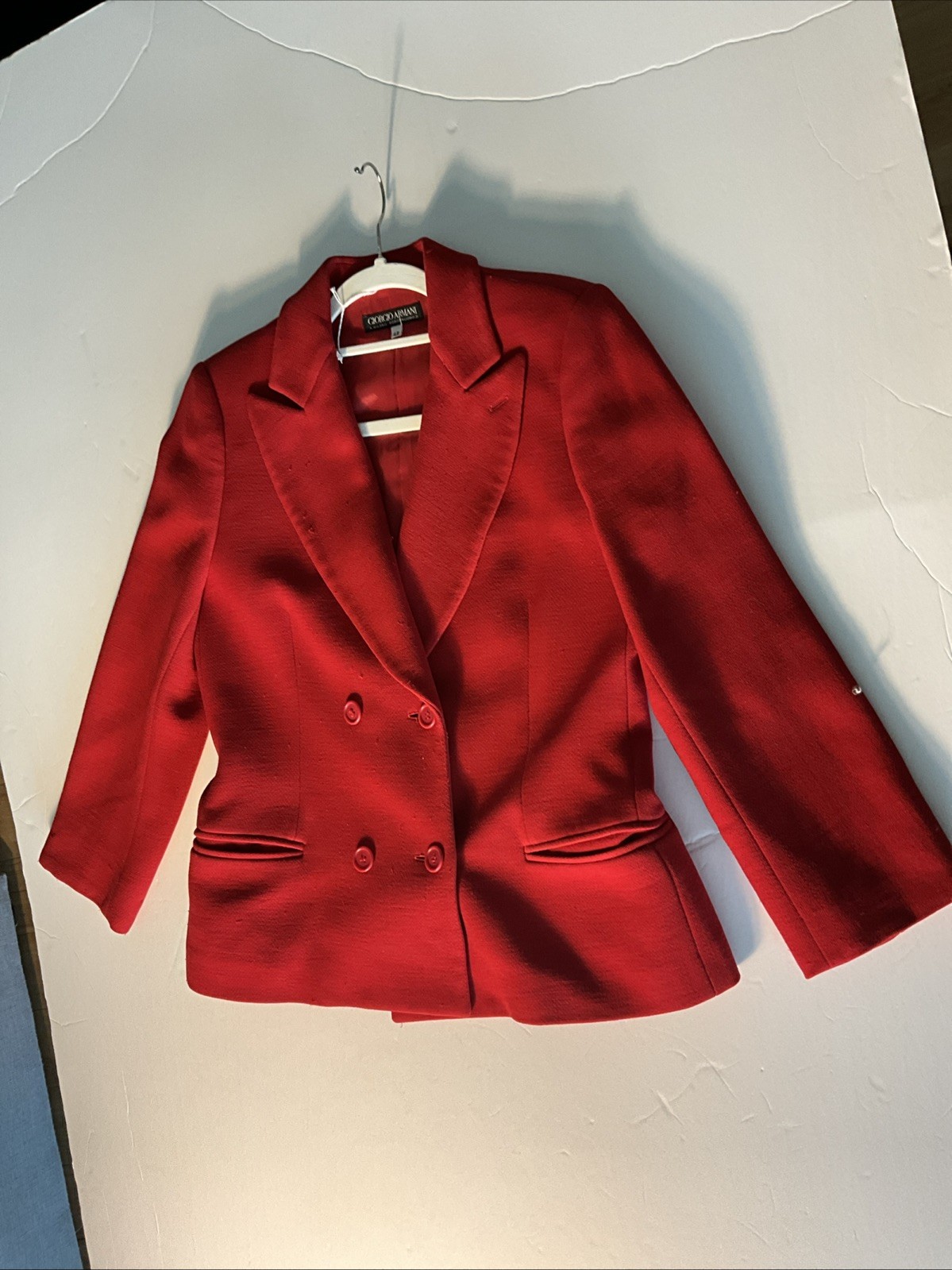 Giorgio Armani Red Double Breasted Blazer Jacket Women’s IT 42 Italy