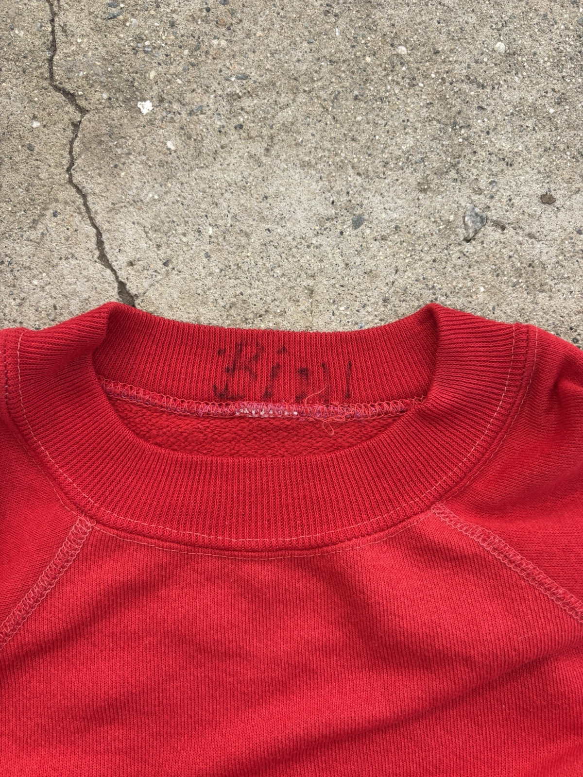 Vintage Red 80s Raglan Sweatshirt Crewneck Size Medium Made In The U.S.A