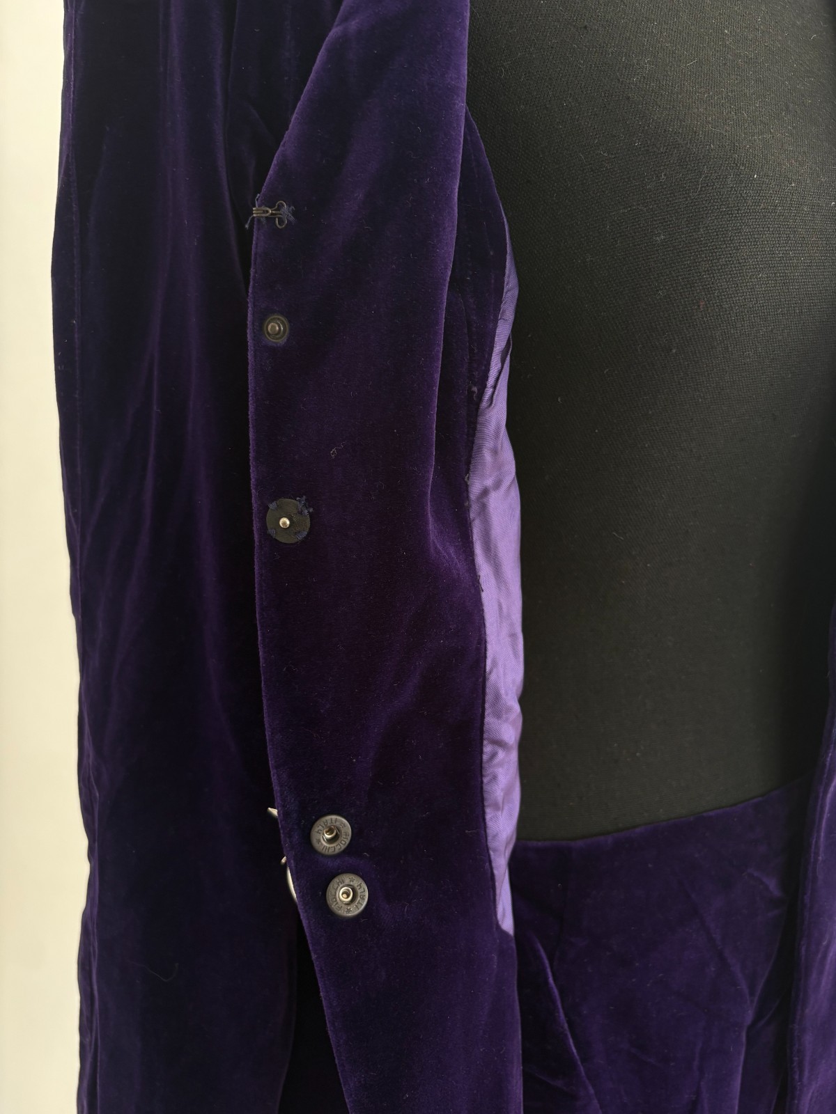 VTG Thierry Mugler Purple Velvet Skirt Suit Set Sculpted Jacket & Pencil Skirt