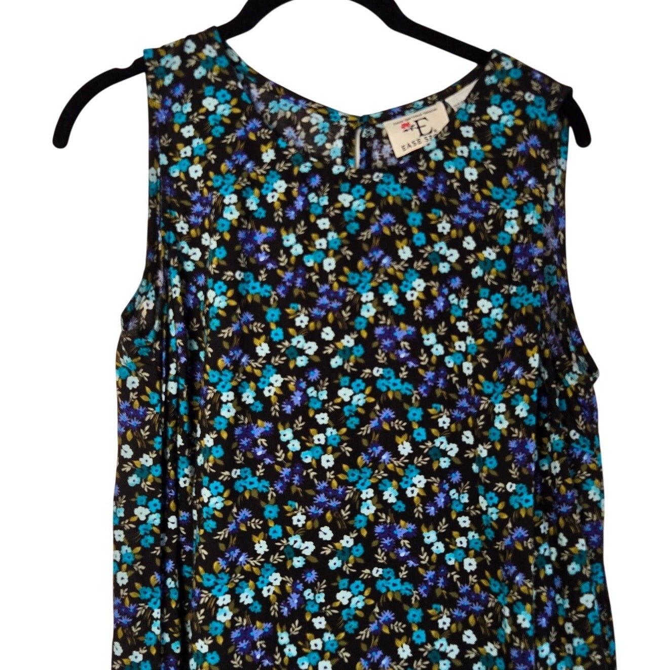 90s Vintage Y2K Whimsigoth Easy Sport Sleeveless Ditsy Floral Maxi Dress Size 8