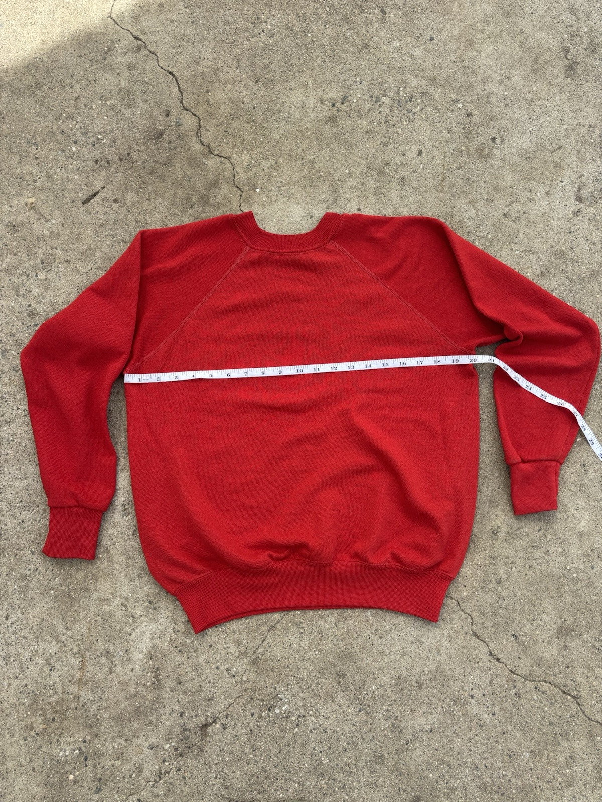 Vintage Red 80s Raglan Sweatshirt Crewneck Size Medium Made In The U.S.A