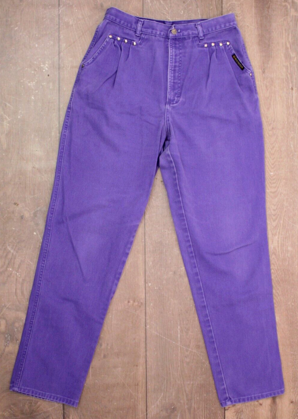 VTG Women’s 90s Purple Denim Rocky Mountain Jeans Sz 33 1990s Rockies Bareback