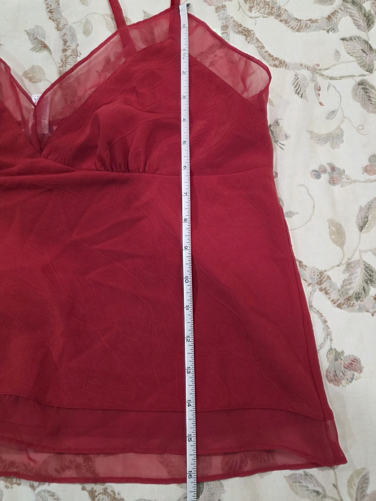 Vintage Vanity Fair Red Camisole Slip Skirt 2 Piece Set Sheer Trim Sz 38 Medium
