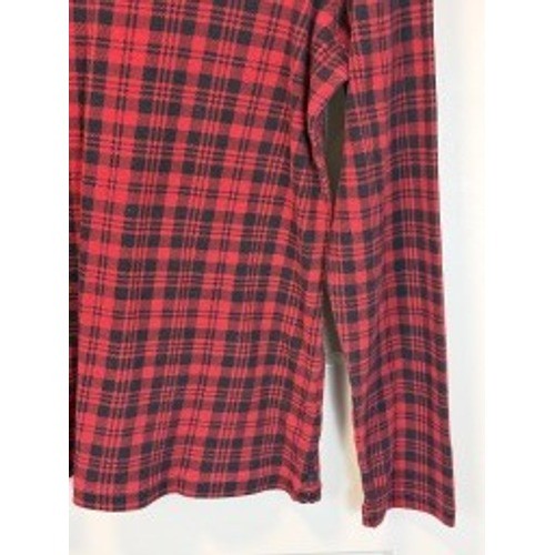 Vintage Lauren Ralph Lauren 100% Cotton Red Black Plaid Long Sleeve Shirt Large