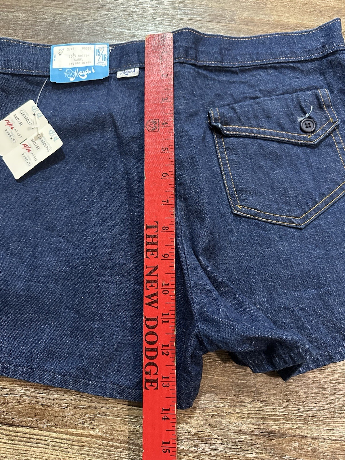 Vintage 70s March 1 Indigo Blue Jeans Hot Pants Daisy Duke Shorts New With Tags