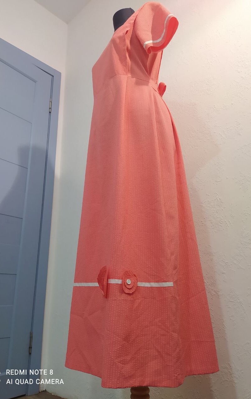 Vintage Women’s Dress Retro Maxi Long Handmade Unbranded, UK 14, US 12