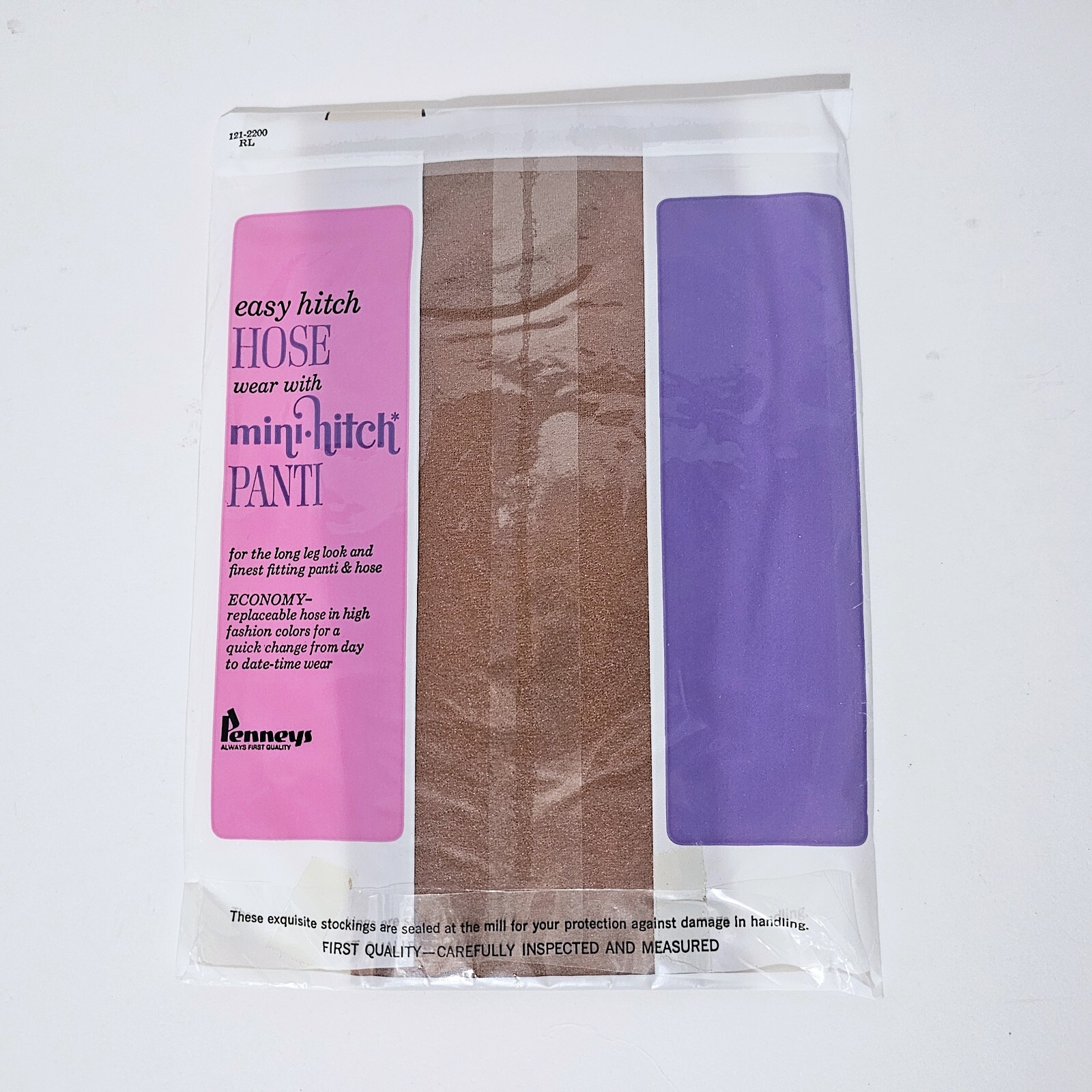 Vintage Gaymode J.C. Penny Easy Hitch Hose Nylon Stockings Long Suntan Penneys