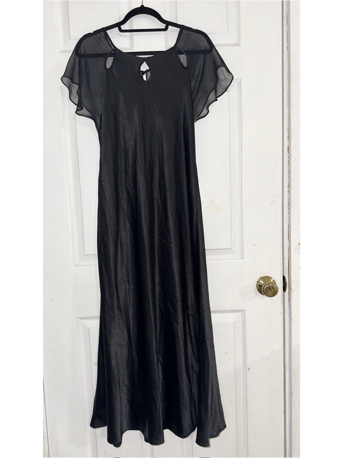 Vtg Valentino Intimo Floor Length Saks Fifth Avenue Slip Dress Black -Large