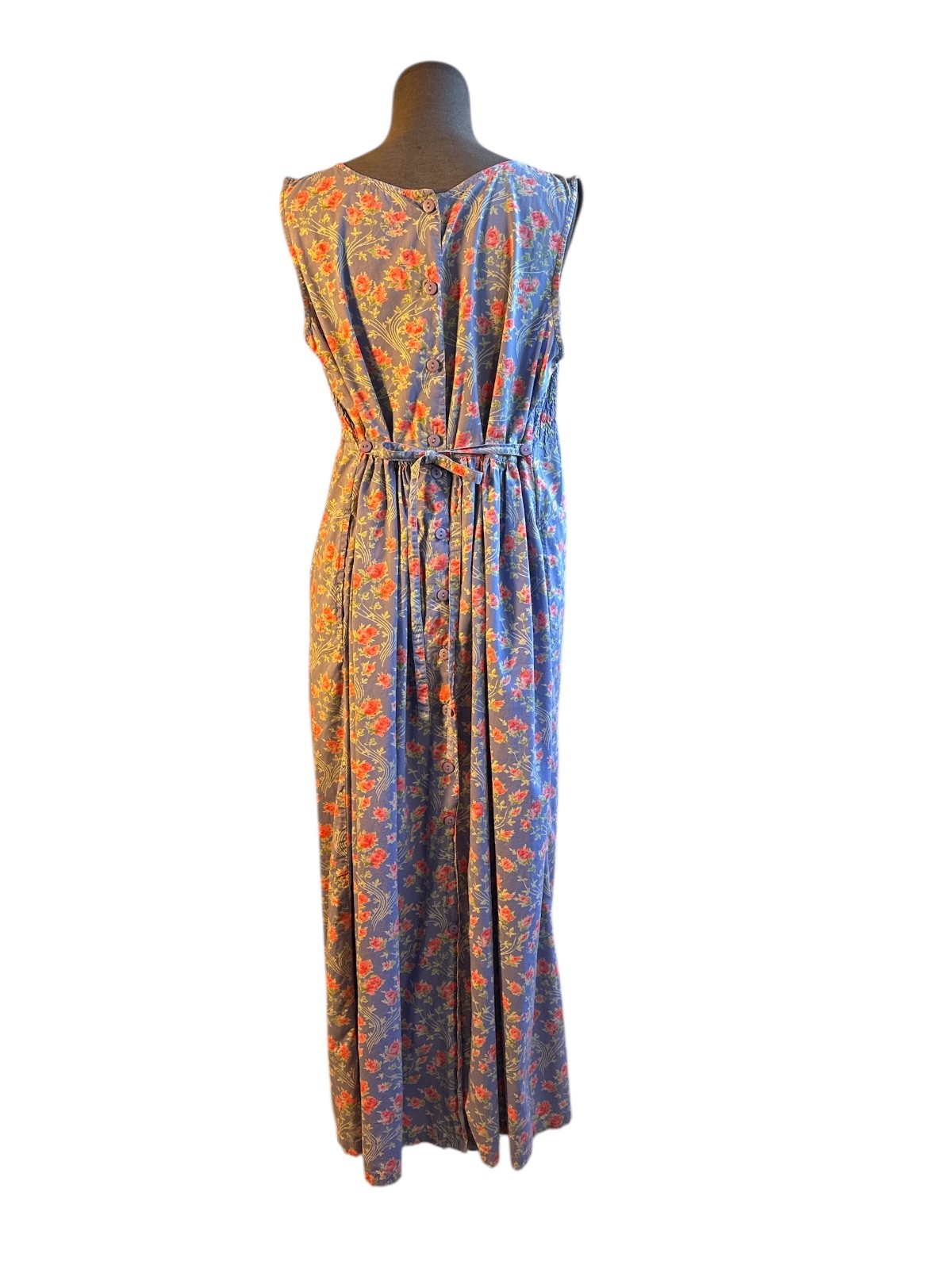 VTG 90s Y2K April Cornell Flower Garden Cottage Core Prarie Jumper Maxi Dress MD