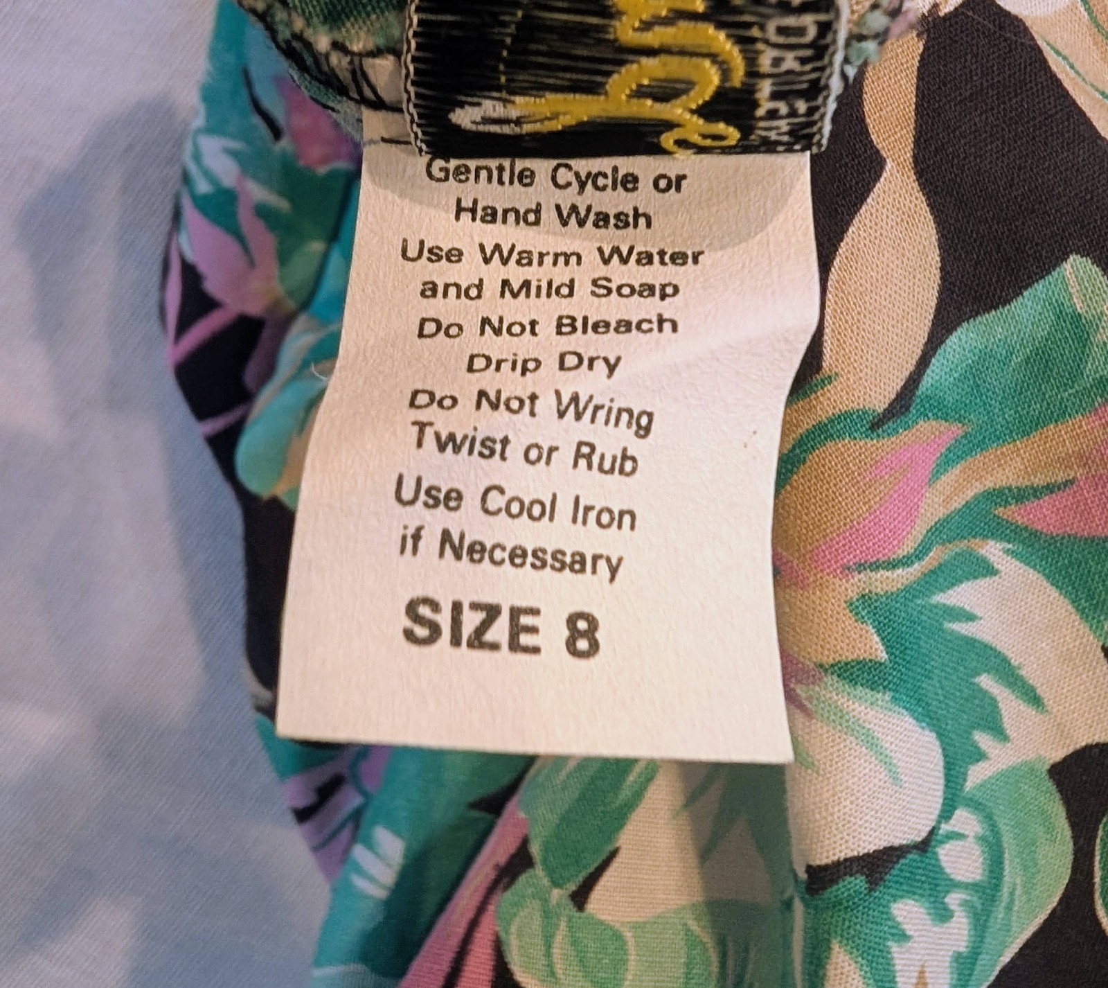 2 vintage floral fabric mid-length size 8 skirts w/elastic waists good condition