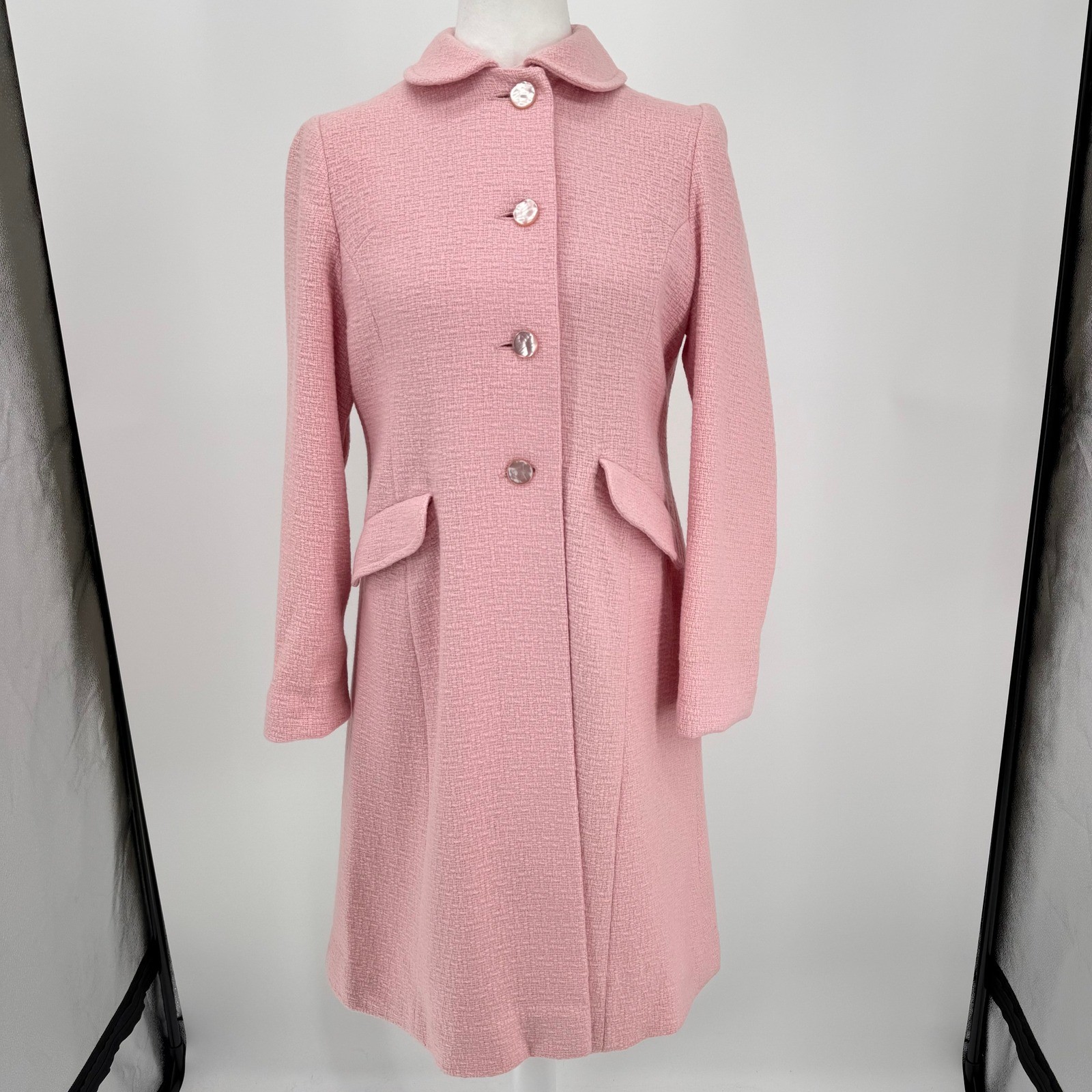 Vintage 1960s Neusteters Women’s Pink A-Line Coat ILGWU Union Made