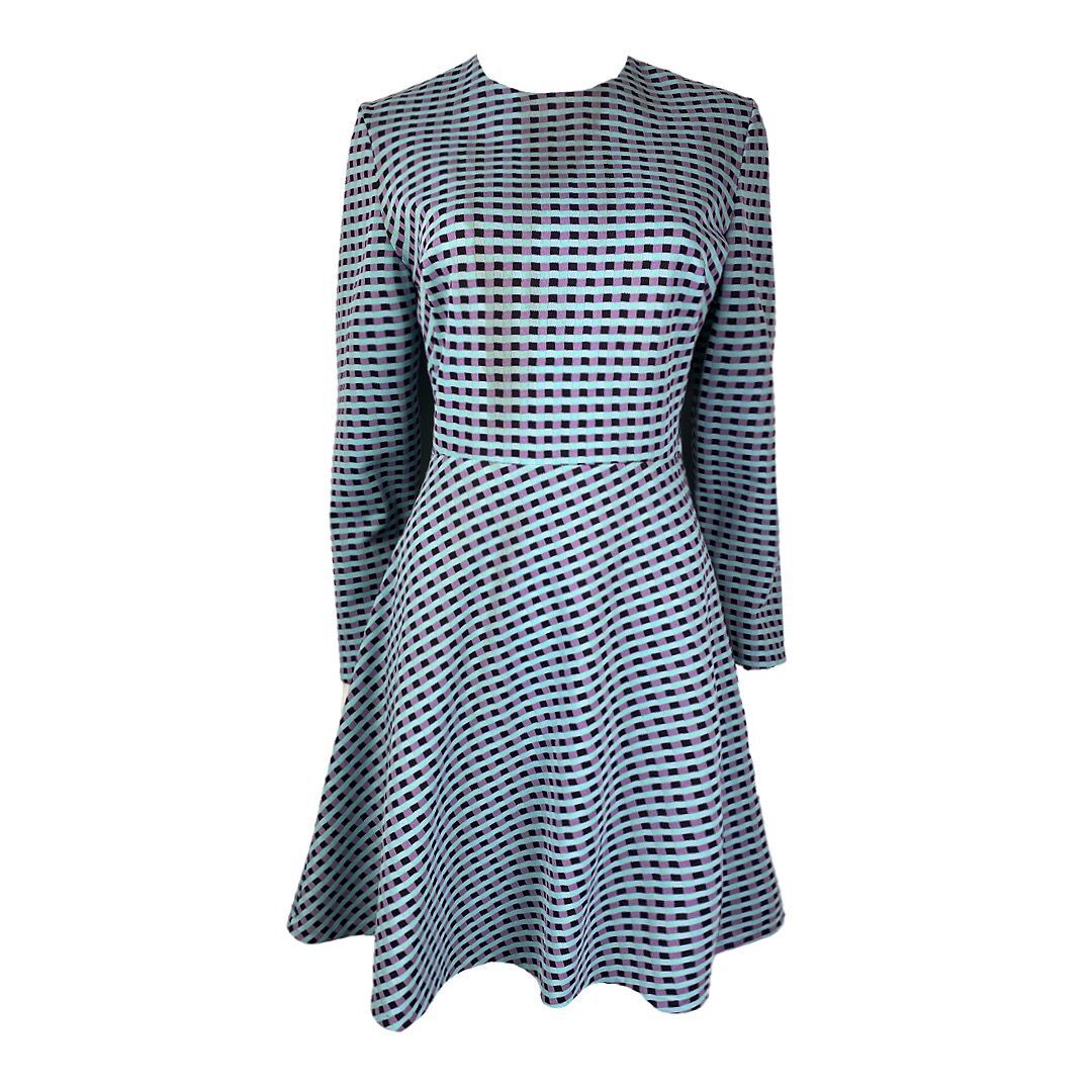 Bellmans Vintage 1960s/1970s Blue/Purple Midi Dress Small (UK 8-10 | US 4-6)