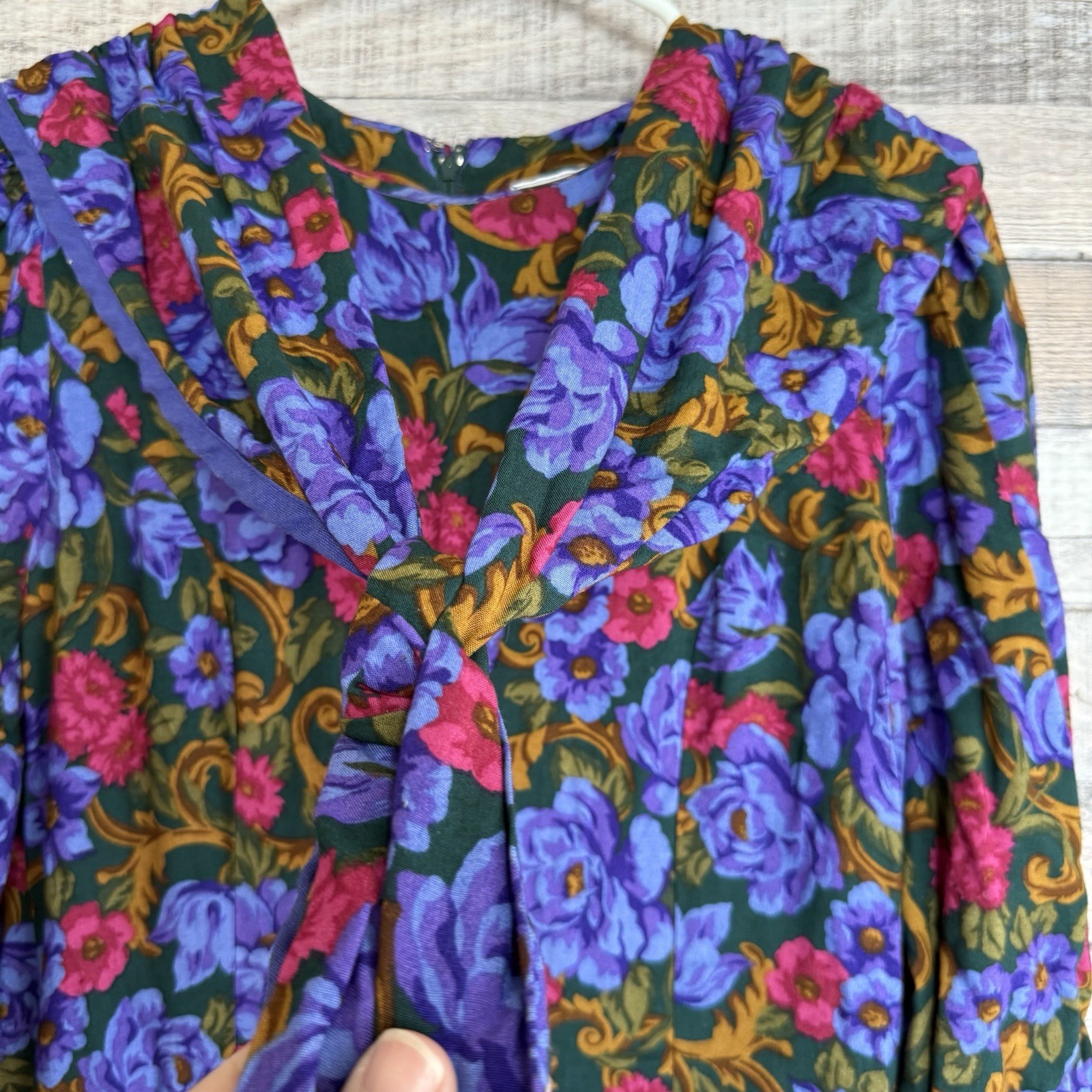 Vintage 80s Lanz Originals Floral Prairie Dress Size 12 Pockets Shaw Modest USA