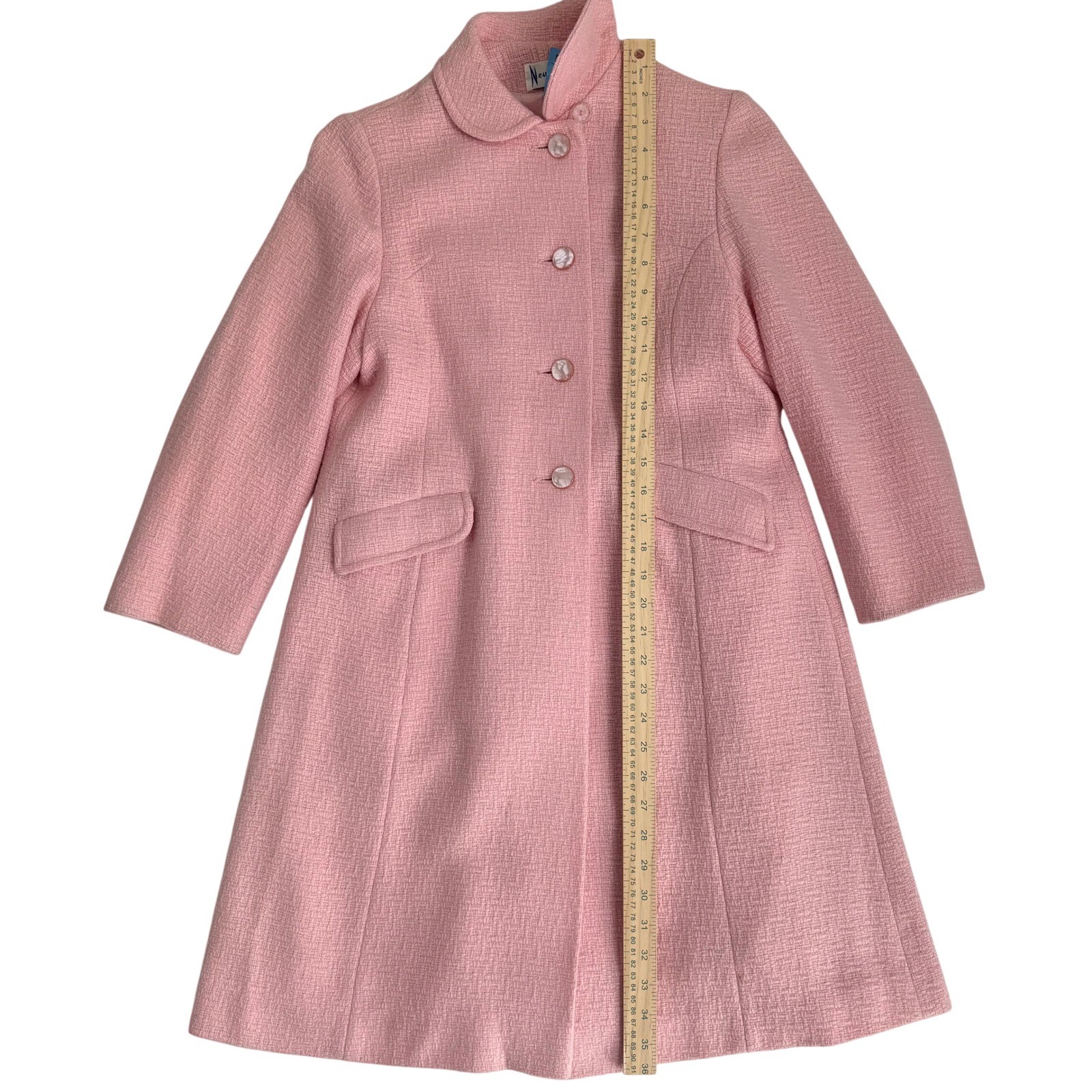 Vintage 1960s Neusteters Women’s Pink A-Line Coat ILGWU Union Made