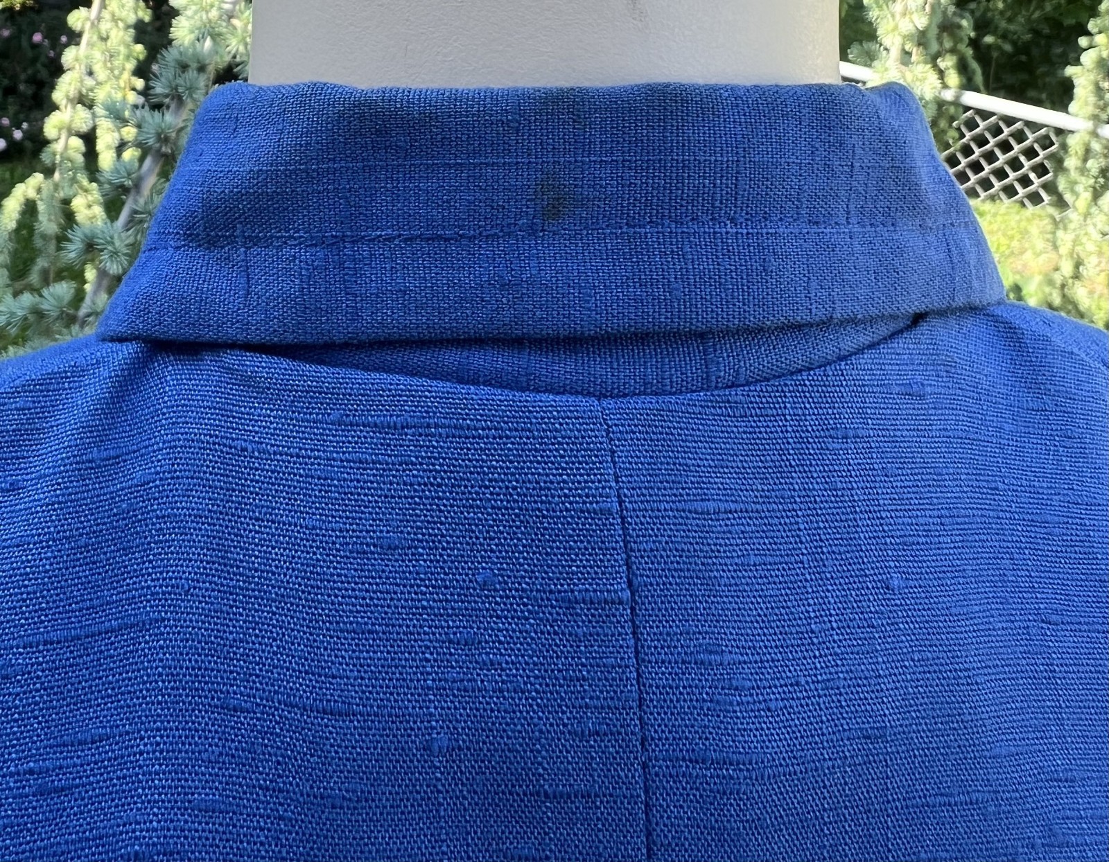 VINTAGE 1940’s BLUE LINEN DRESS & MATCHING BOLERO JACKET