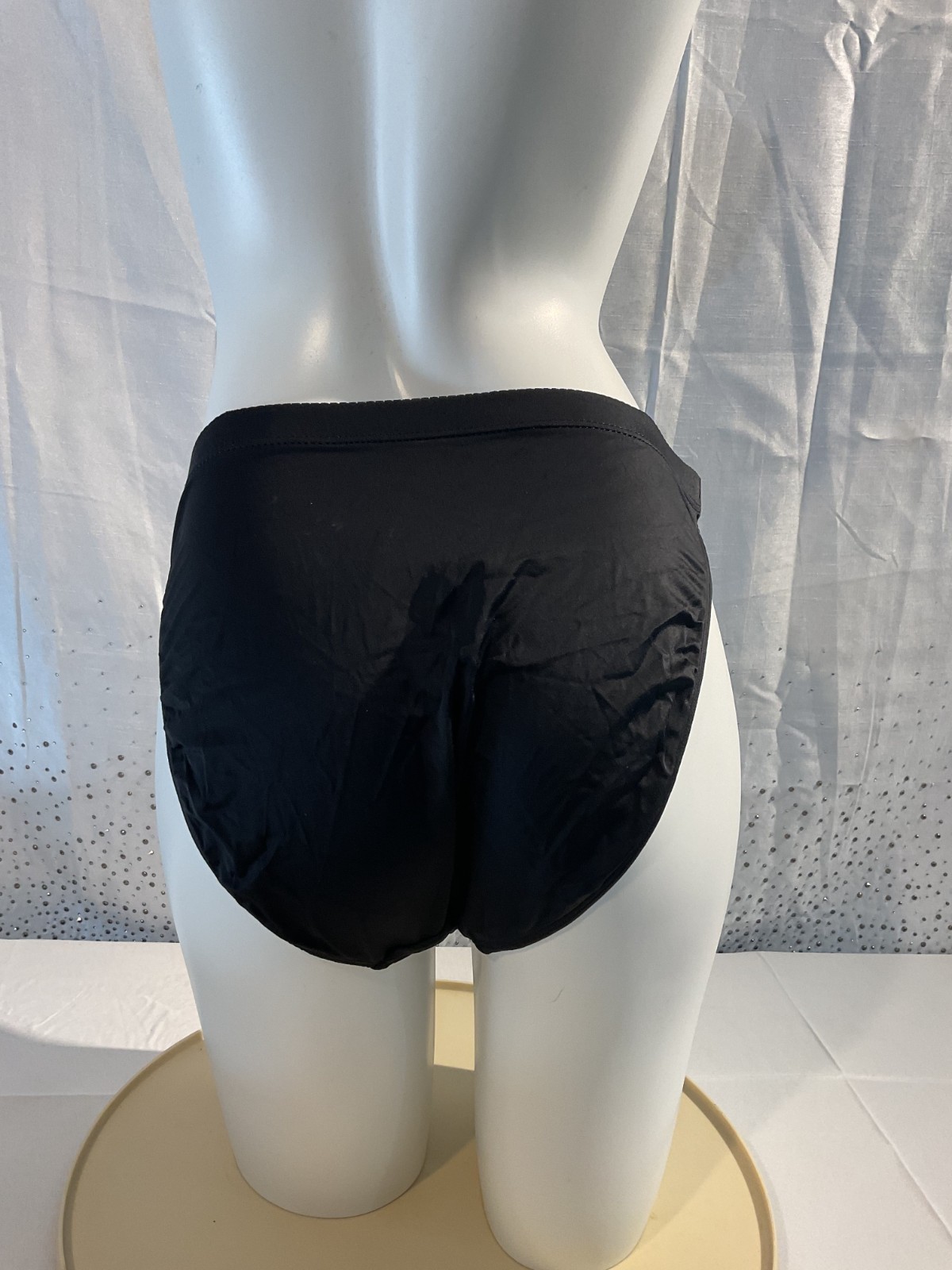 DONNA KARAN Intimates vintage NWT BLACK High-Cut Brief Panties size L large