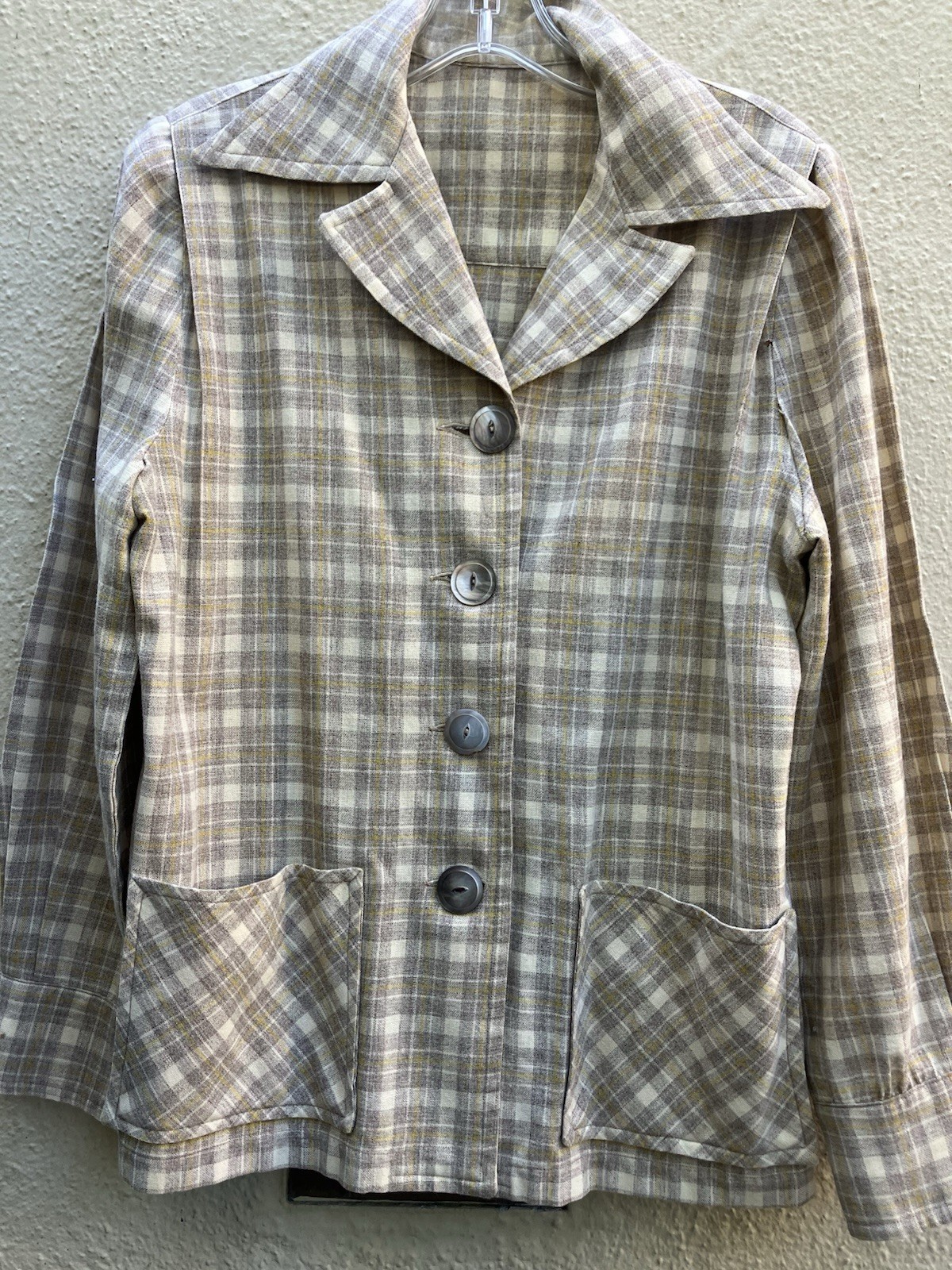 Vintage 50s Plaid Wool Coat Jacket “Murrs of Calif” (similar to Pendleton 49er)