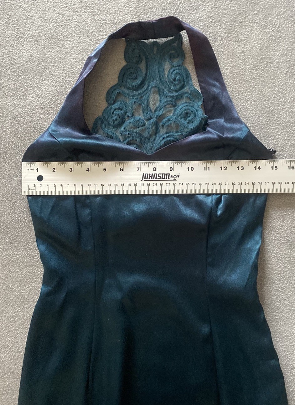 Vintage Gunne Sax Jessica McClintock Green Lace Satin Slip Dress Sz 5/6 Fairy